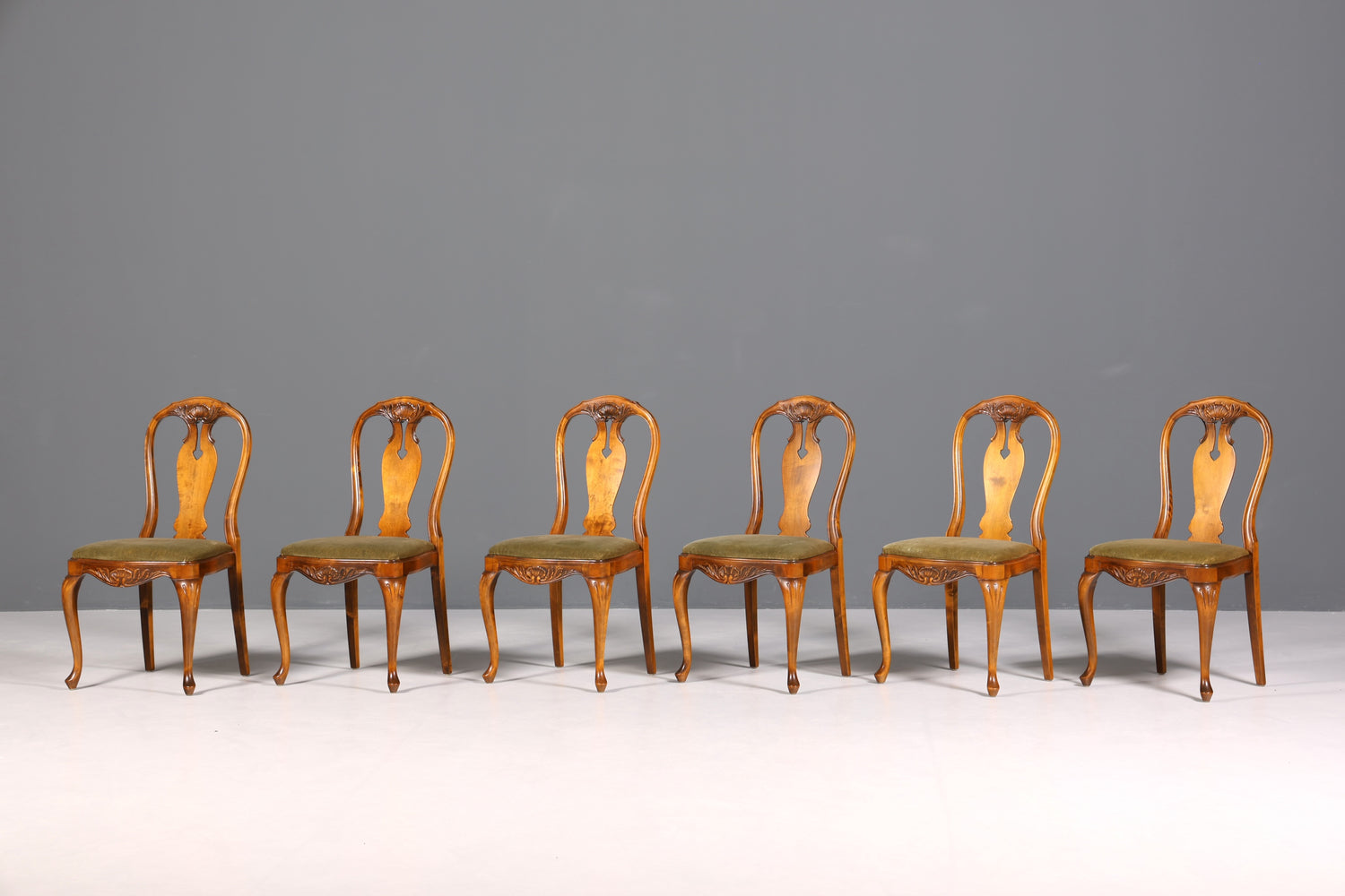 6x Wunderschöne Chippendale Stühle Barock Stil Stuhlset Polsterstuhl Set Küchenstühle Esszimmer Stühle