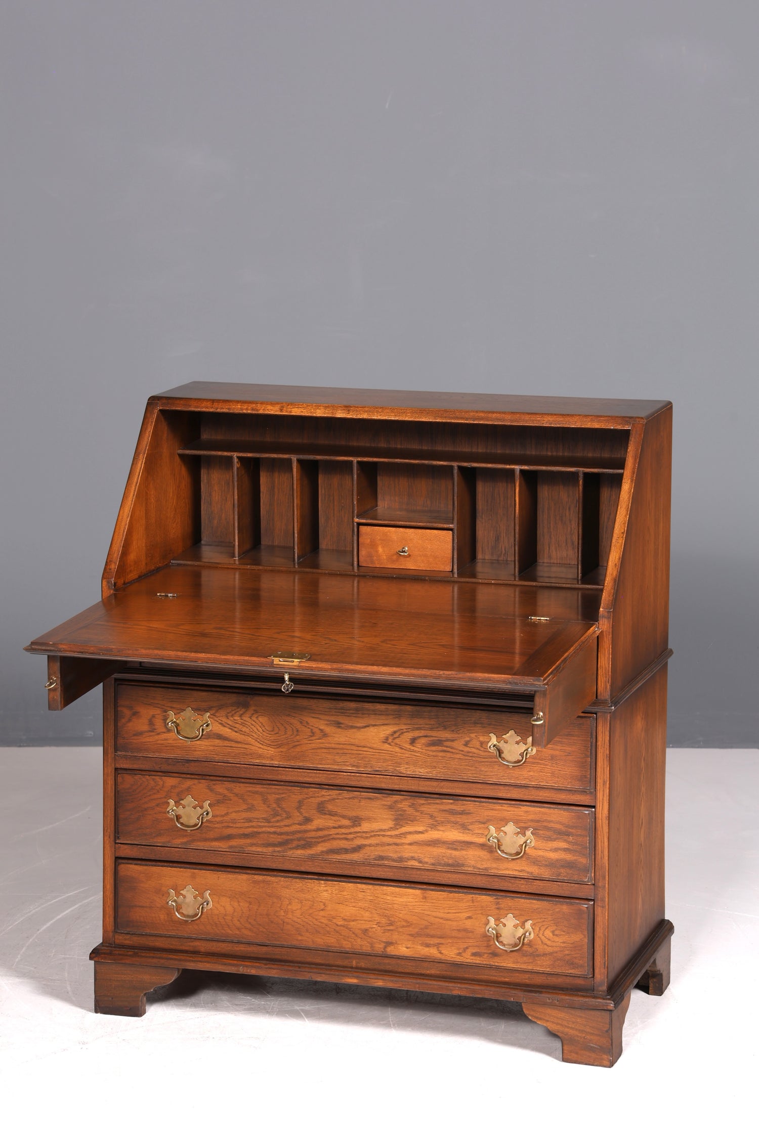 Edler Englischer Sekretär Eiche Holz Reprodux Bürotisch Bevan Funnell Office Table Schreibkommode