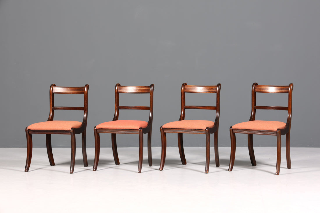 4x Edle Englische Stühle Englisch Dining Chairs  Mahagoni Küchenstühle Stuhlset