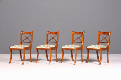 4x Edle Englische Stühle Englisch Dining Chairs Antik 60er Jahre Regency Küchenstühle Stuhlset
