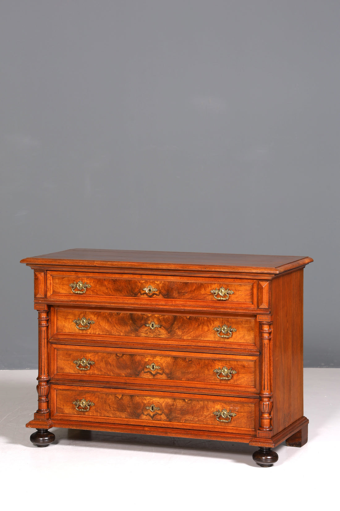 F232 Finish cm Wunderschöne Gründerzeit Kommode Louis Philippe Nussbaum Schubladen Kommode Sideboard um 1880