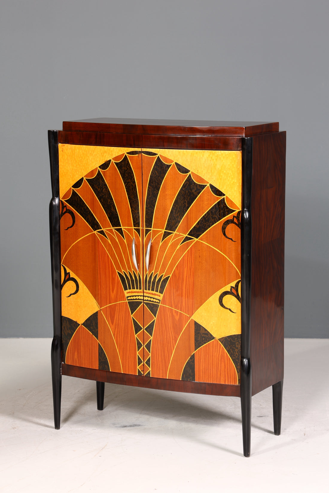 Wunderschönes Art Deco Stil Highboard Schrank Kommode Vertiko Sun Cabinet