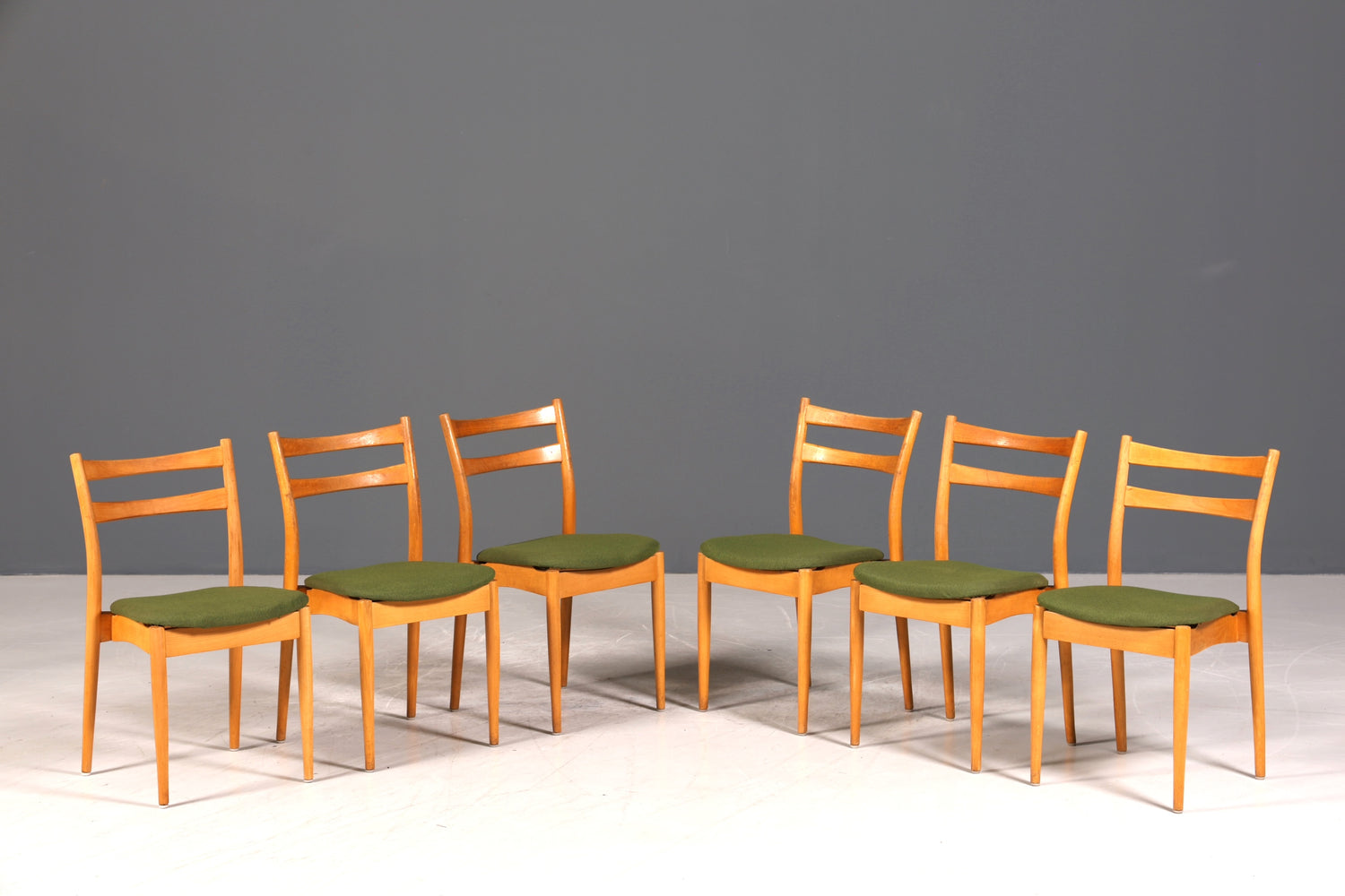 6x Schlichte Mid Century Stühle Retro Stuhlset Danish Design Küchenstühle Esszimmer Stühle