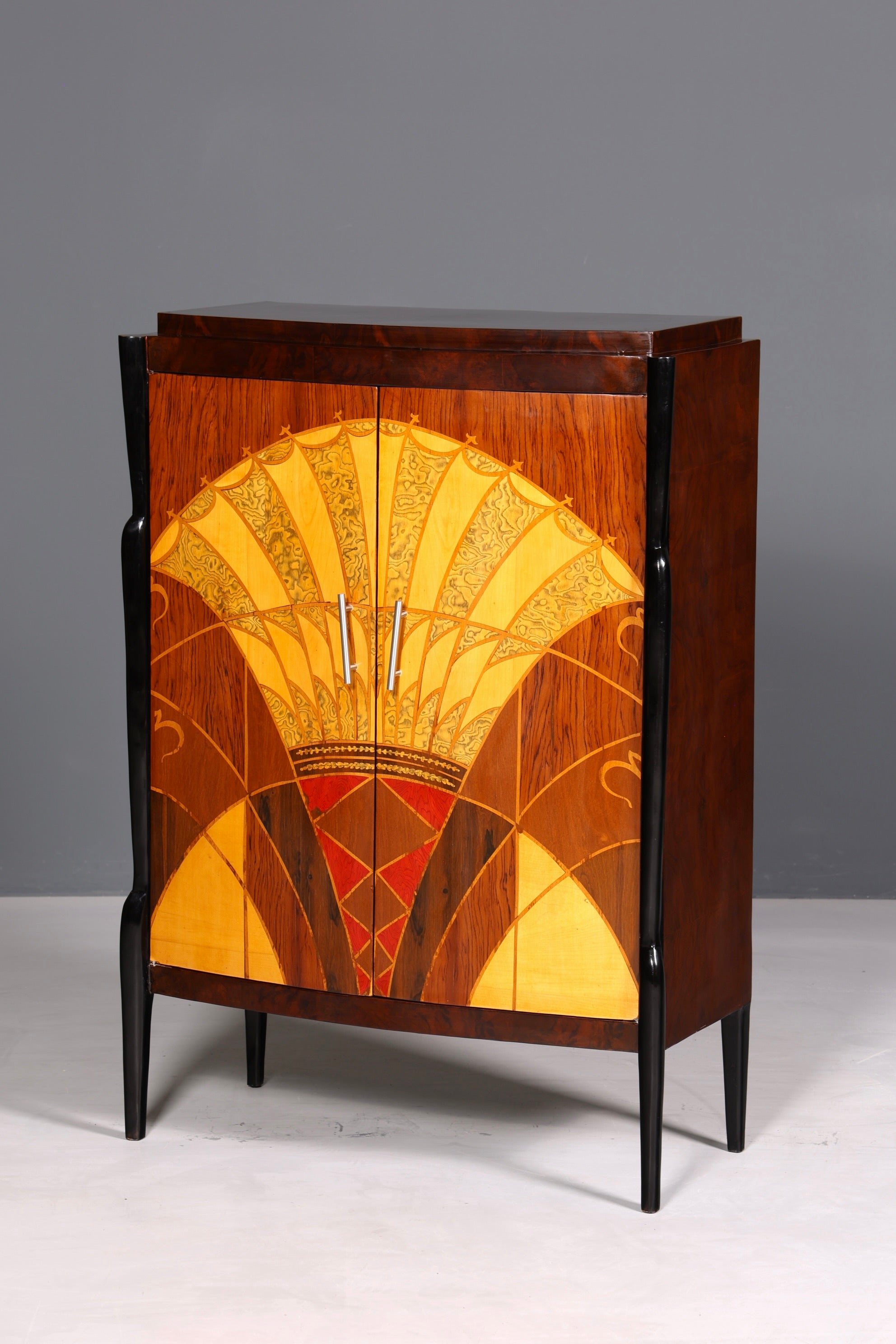 Art Deco Stil Highboard Schrank Kommode Vertiko Cabinet Sun