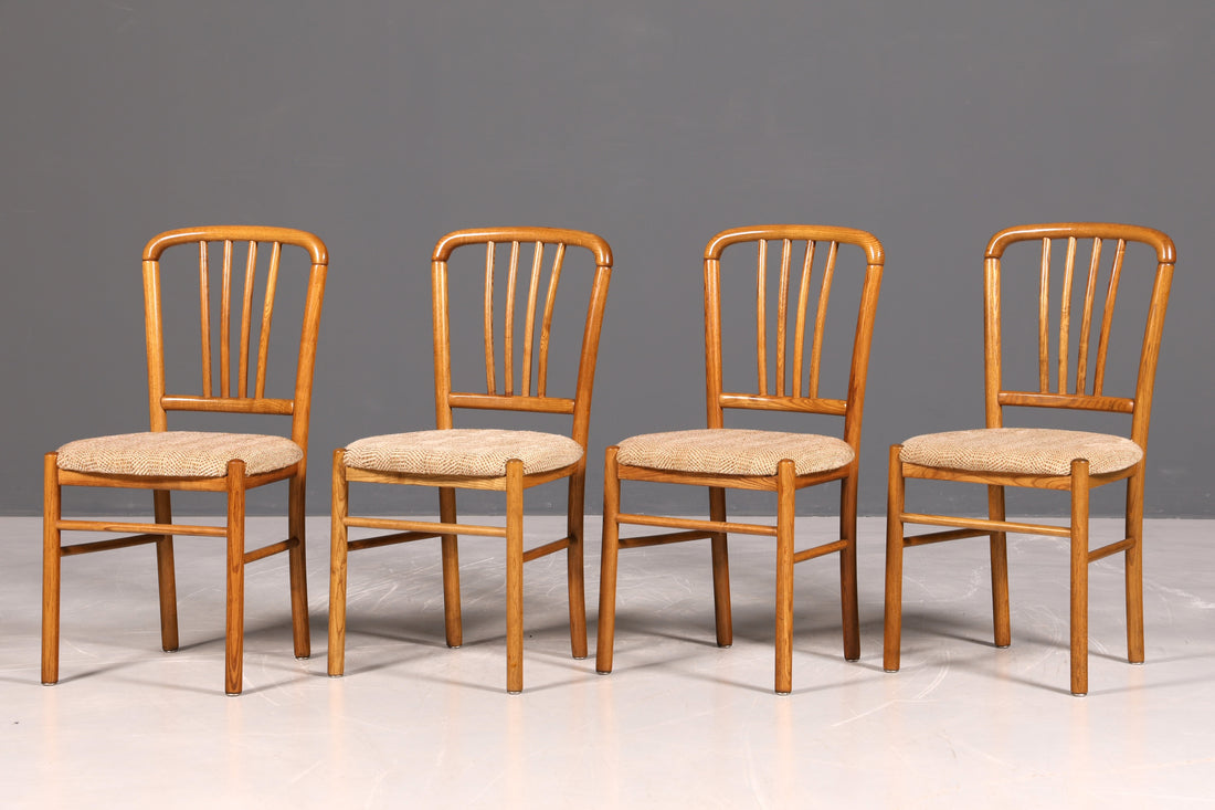 4x Schlichte Mid Century Stühle Retro Stuhlset Danish Design Küchenstühle Esszimmer Stühle