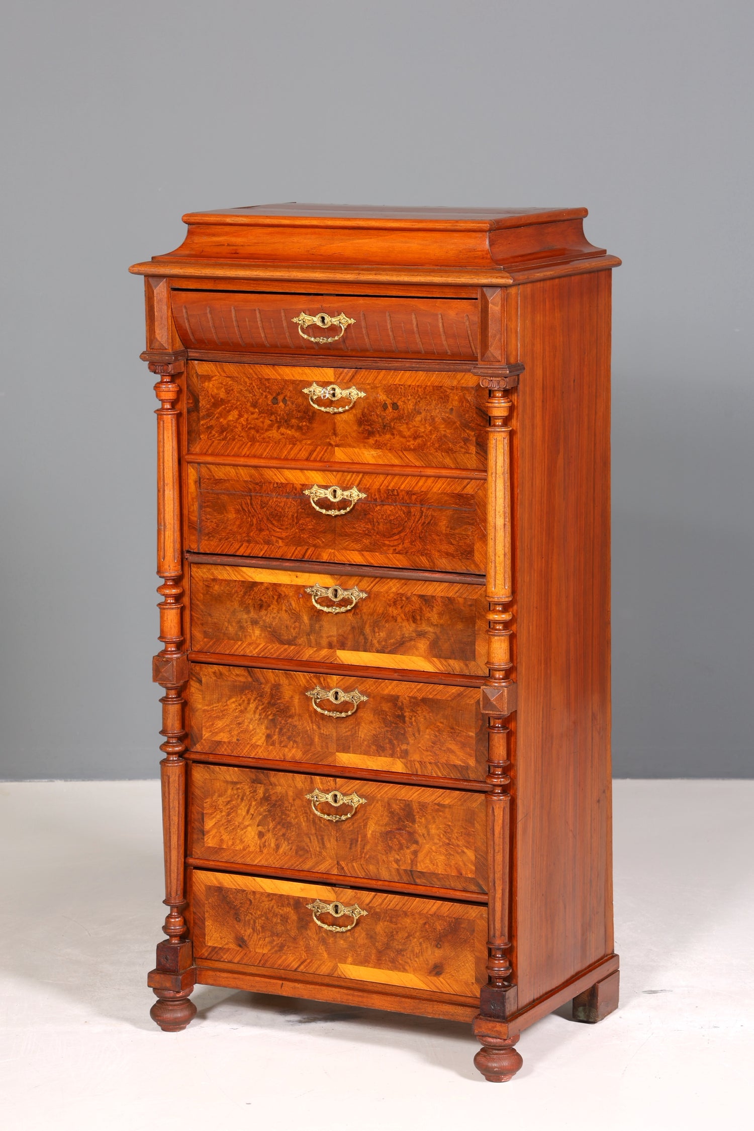 Stilvoller Gründerzeit Sekretär Vertiko Highboard Louis Philippe Kommode um 1880