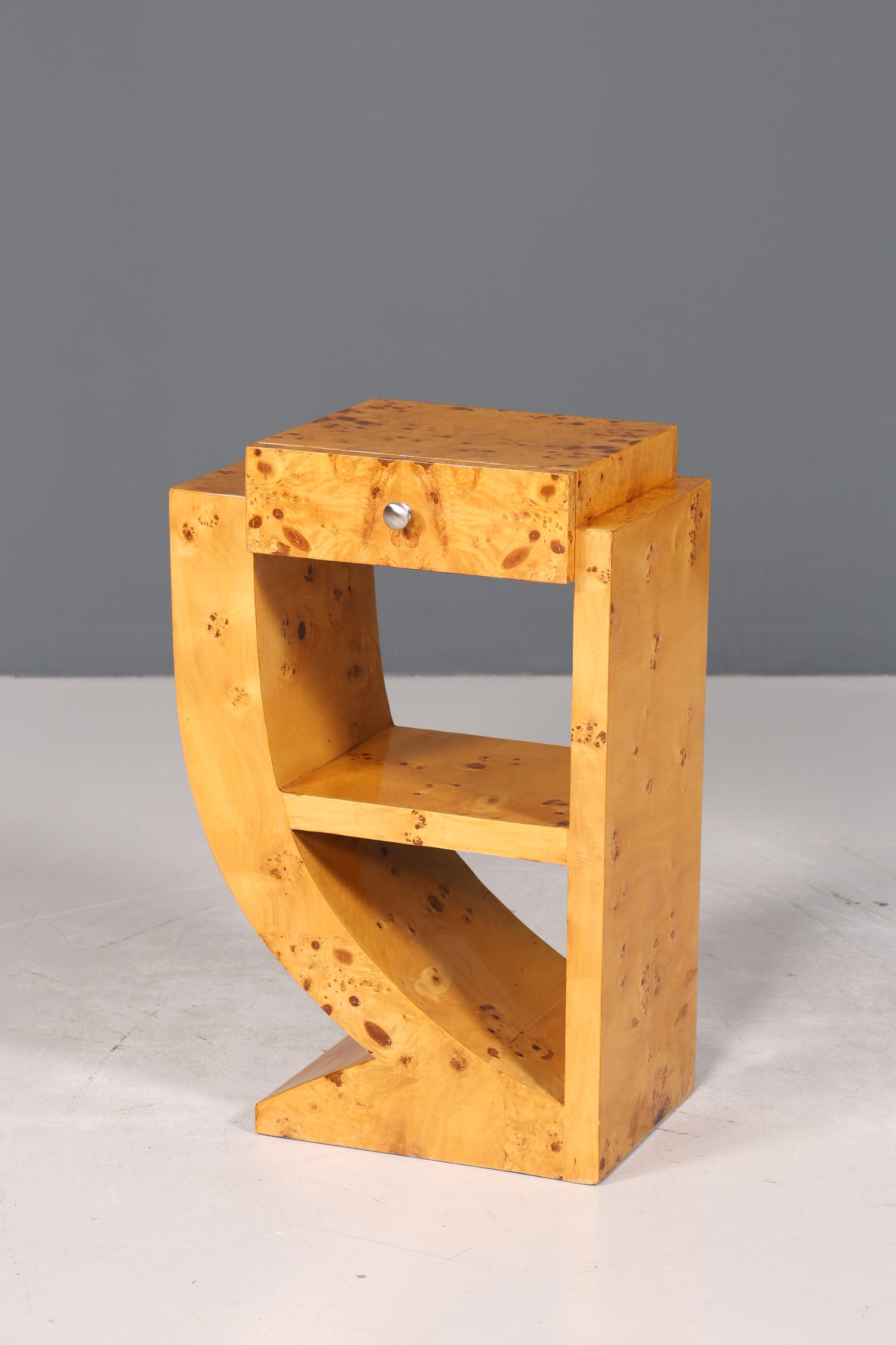 Fantastic Art Deco style side table design chest of drawers bedside table birch stand on the left