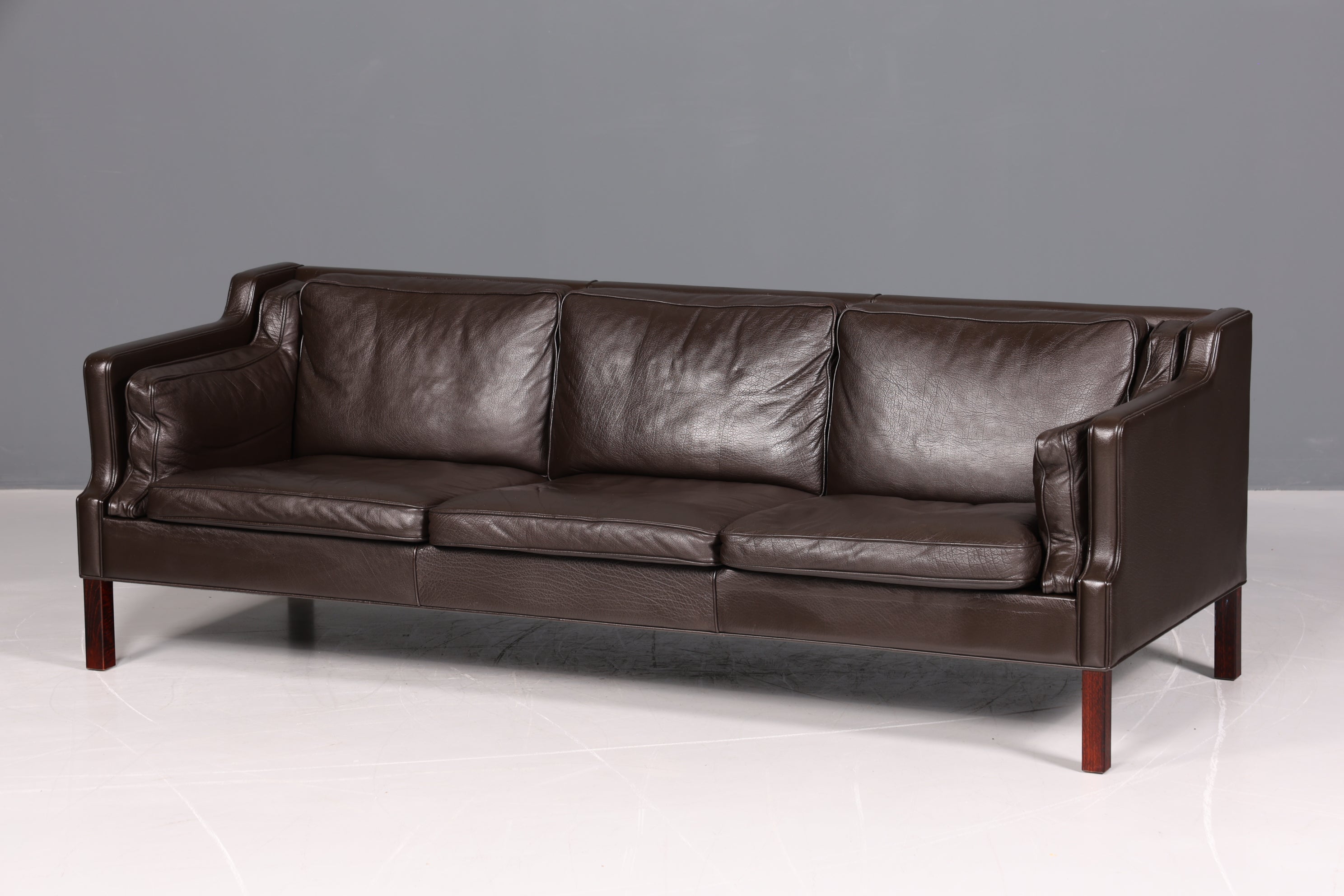 Wunderschönes Designer Børge Mogensen Sofa 3 Sitzer echt Leder Couch Modell 2213 Made in Denmark Canapé