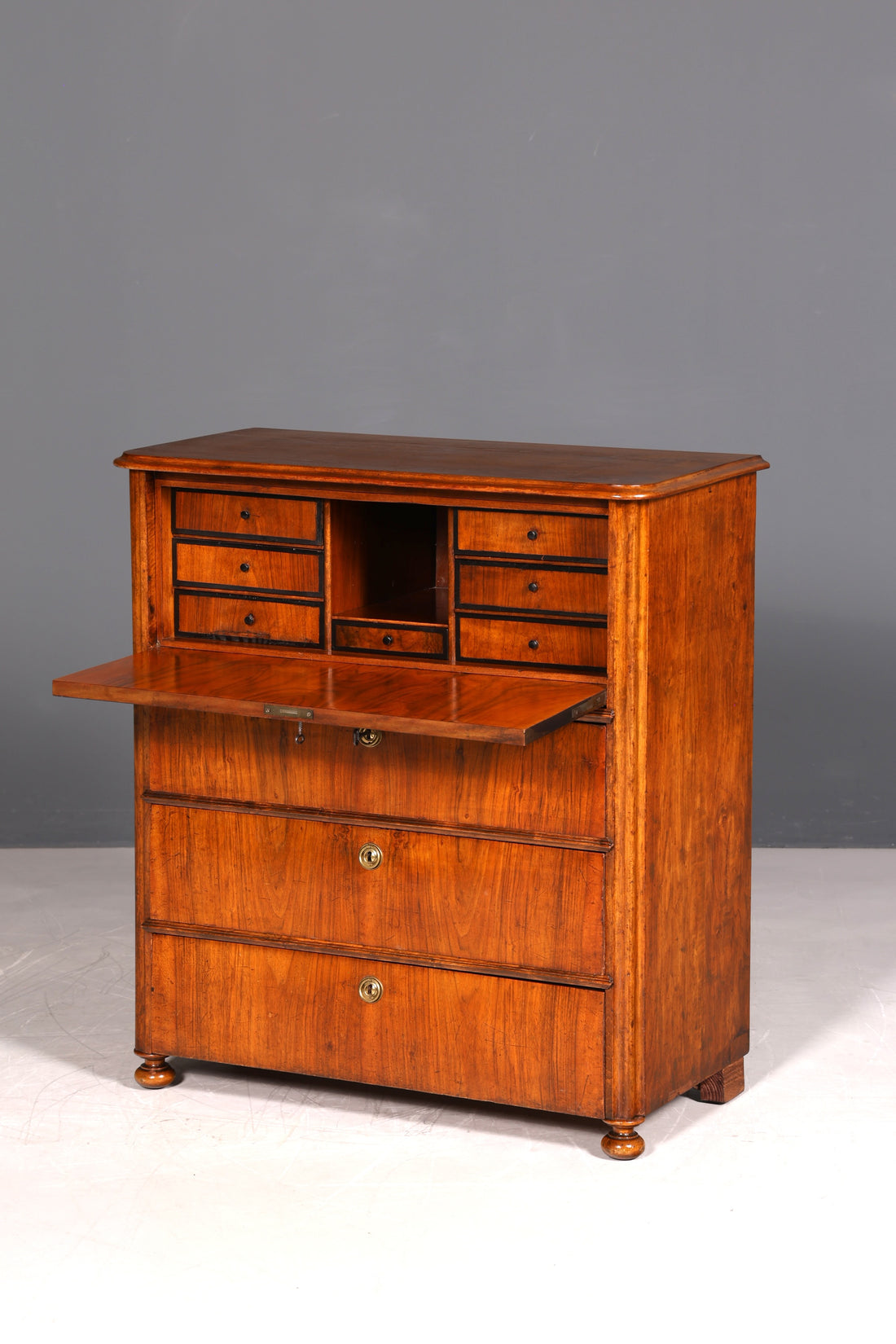 G107 Finish cm Wunderschöner Gründerzeit Sekretär Vertiko Highboard Louis Philippe Kommode um 1880