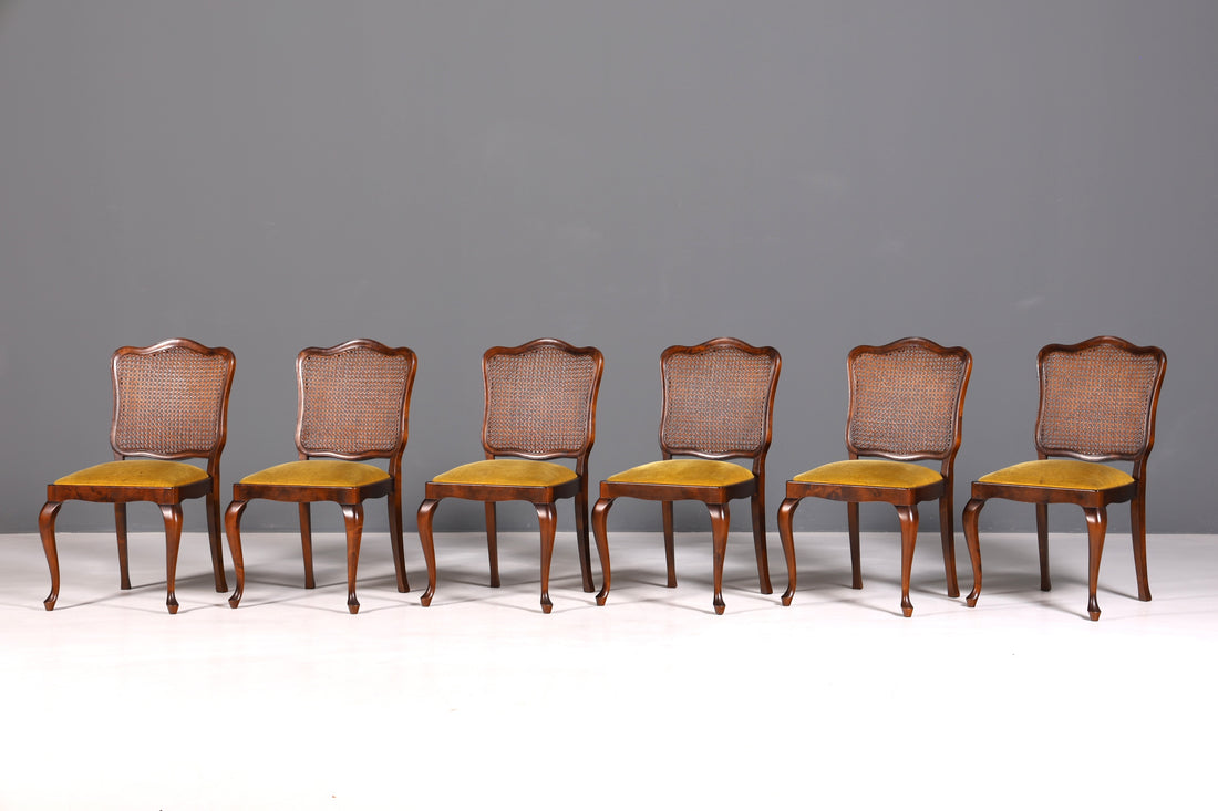 6x Wunderschöne Chippendale Stühle Barock Stil Stuhlset Polsterstuhl Set Küchenstühle Esszimmer Stühle