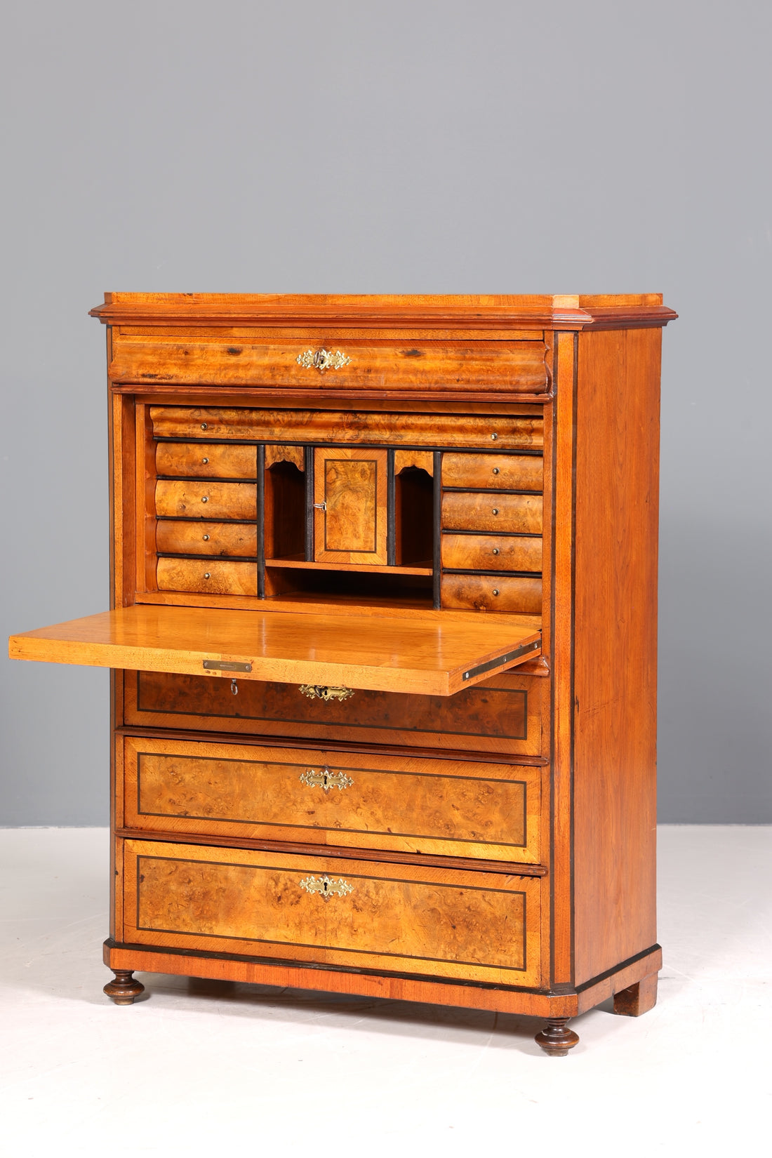 Stilvoller Gründerzeit Sekretär Vertiko Highboard Jugendstil Kommode Schrank um 1900
