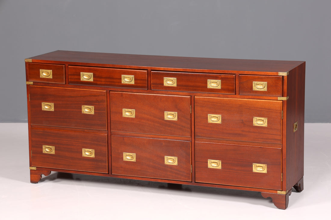 Beeindruckendes Maritim Sideboard Englische Schiffs Kommode Englisch Antik Schrank Military Chest