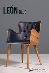 Wunderschöner Stuhl "León Blue" im Chesterfield Stil Armlehnstuhl Esszimmerstuhl Küchenstuhl Bürostuhl