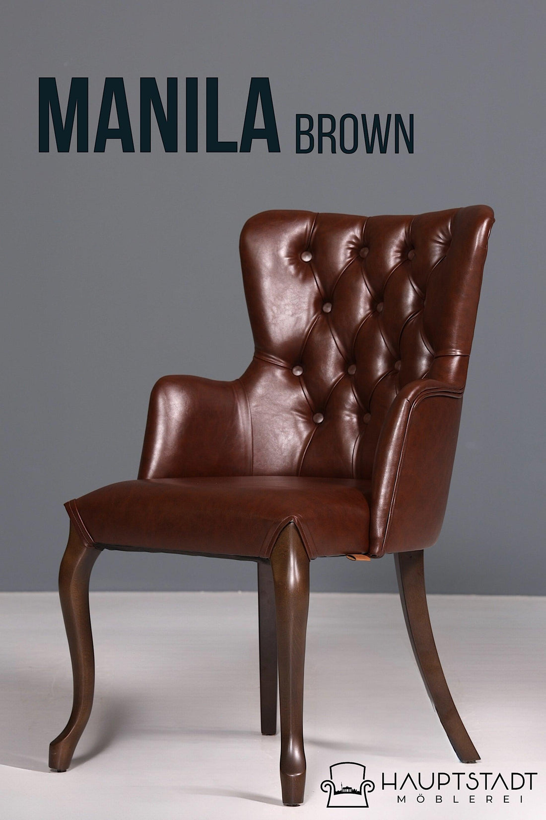 Edler Chesterfield Stil Armlehnstuhl &quot;Manila Brown&quot; Esszimmerstuhl Küchenstuhl Sekretär Stuhl