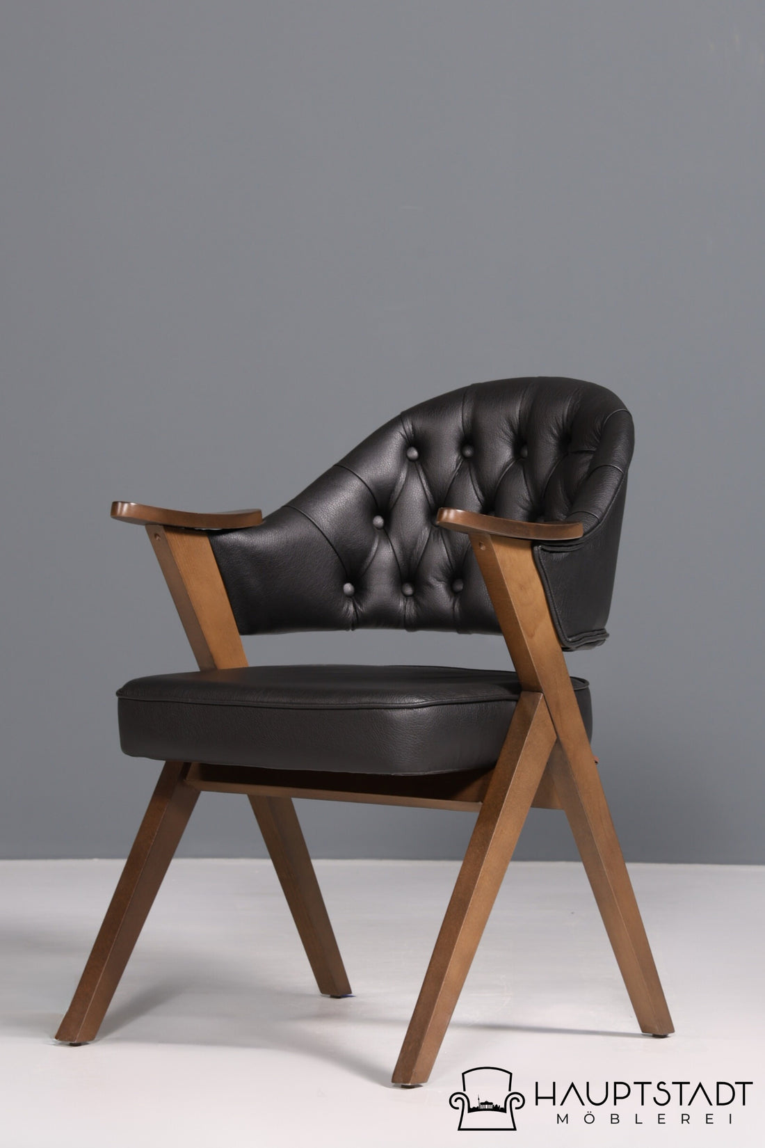 Luxuriöser "Manchester Black" Stuhl Chesterfield Stil  Bürostuhl Esszimmerstuhl Lounge Stuhl