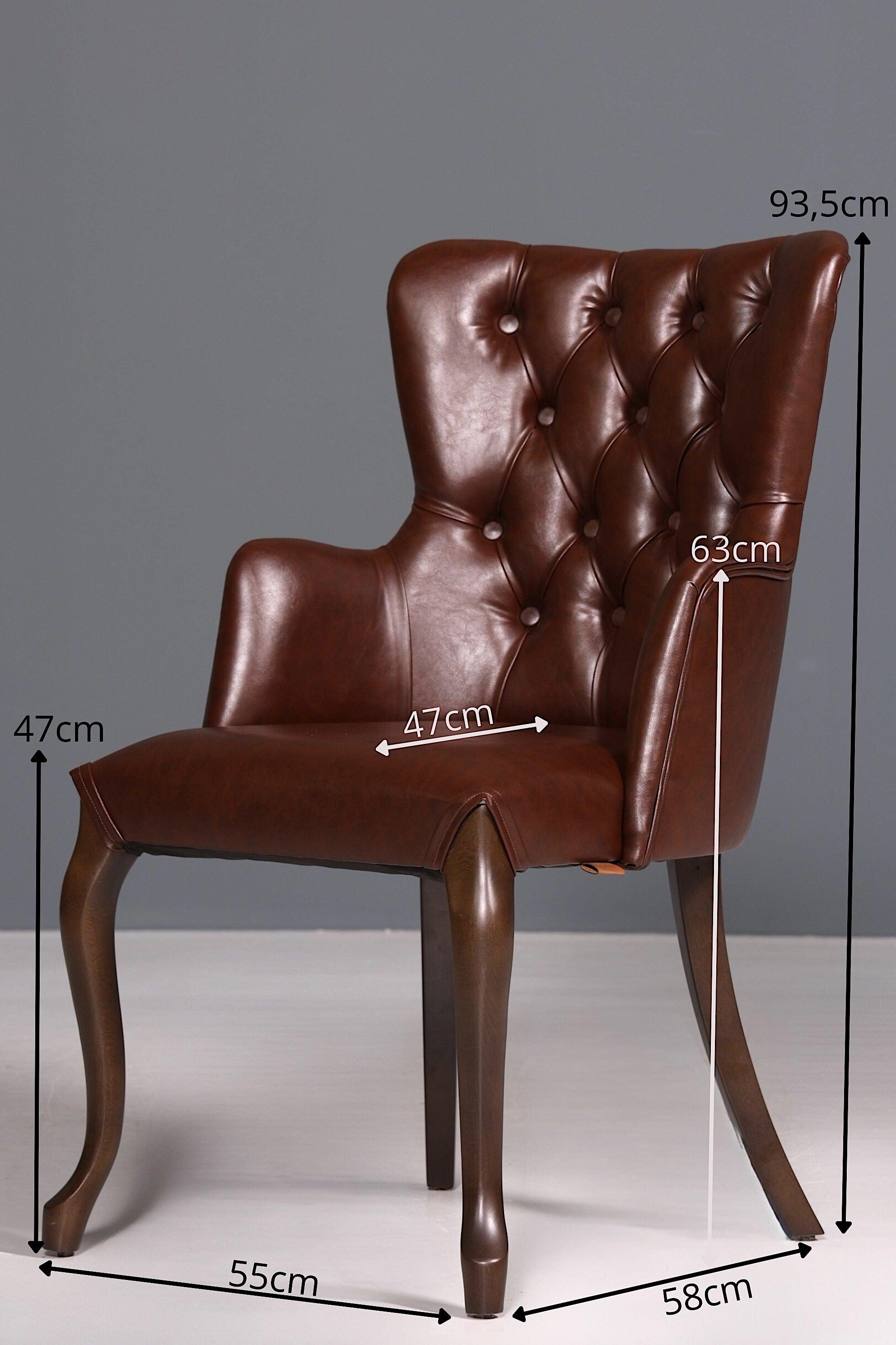 Edler Chesterfield Stil Armlehnstuhl &quot;Manila Brown&quot; Esszimmerstuhl Küchenstuhl Sekretär Stuhl