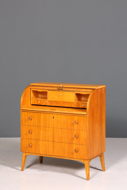 Wunderschöner Mid Century Rollladen Sekretär echt Holz Büro Schrank Vintage Schreibkommode
