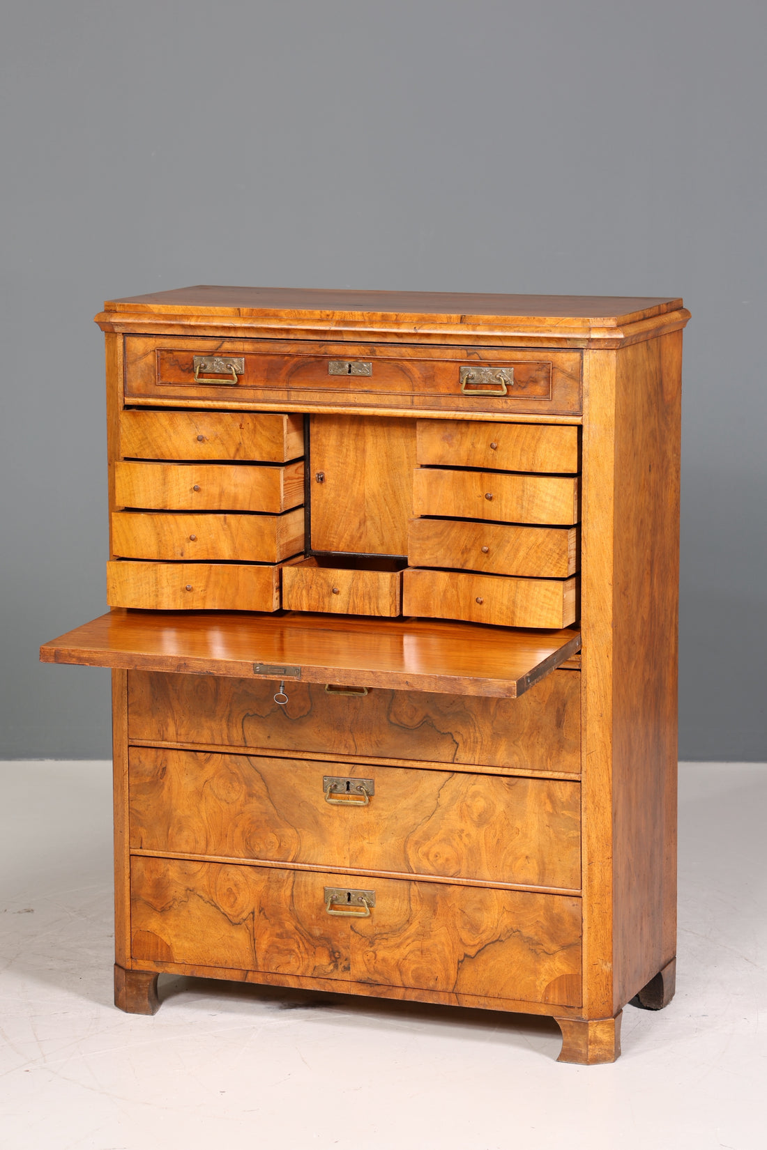 Stilvoller Gründerzeit Sekretär Vertiko Highboard Louis Philippe Vertiko Kommode um 1880