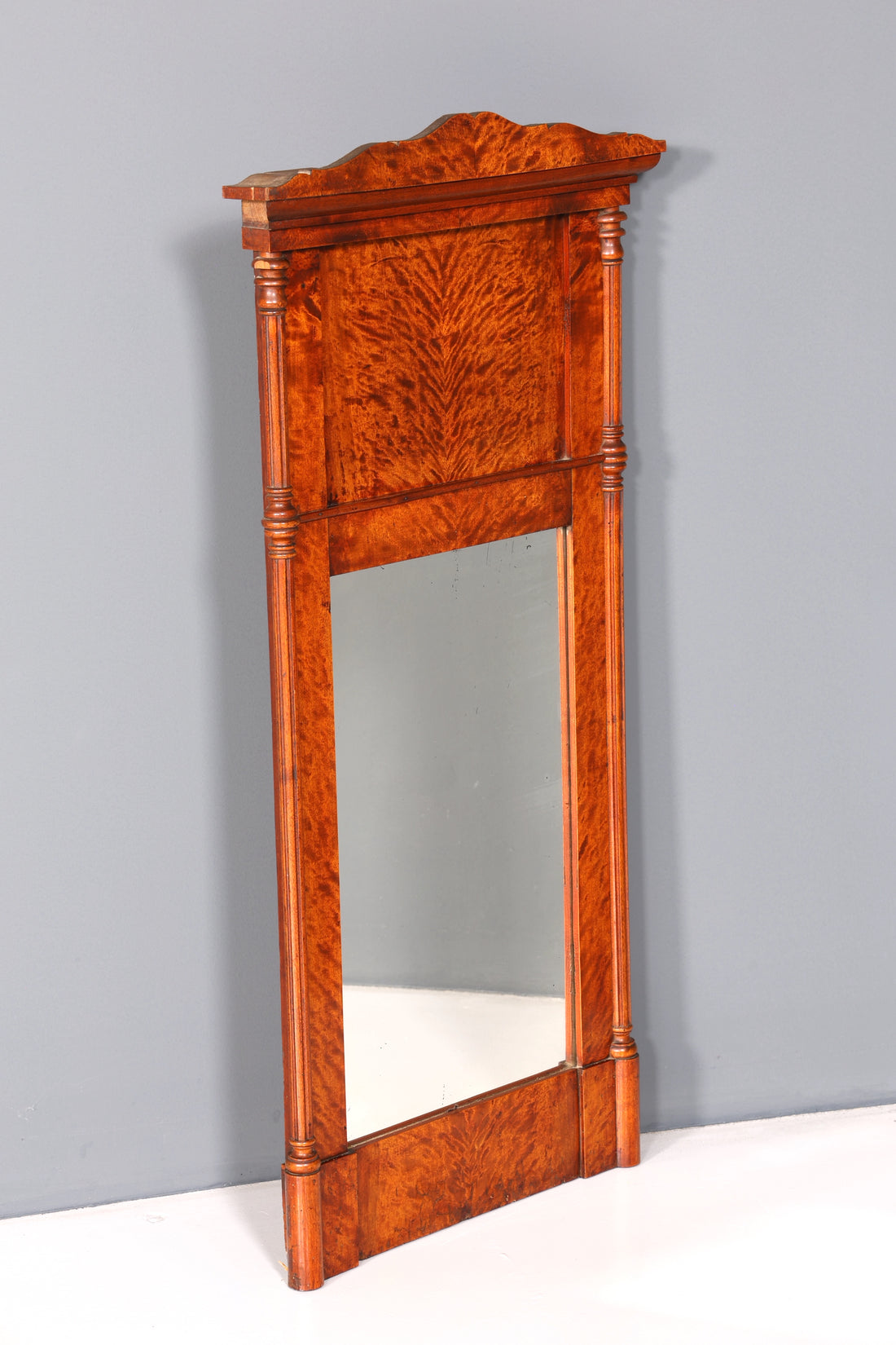 Wunderschöner Biedermeier Spiegel Kirschholz Wandspiegel Antik Holzspiegel Flurspiegel