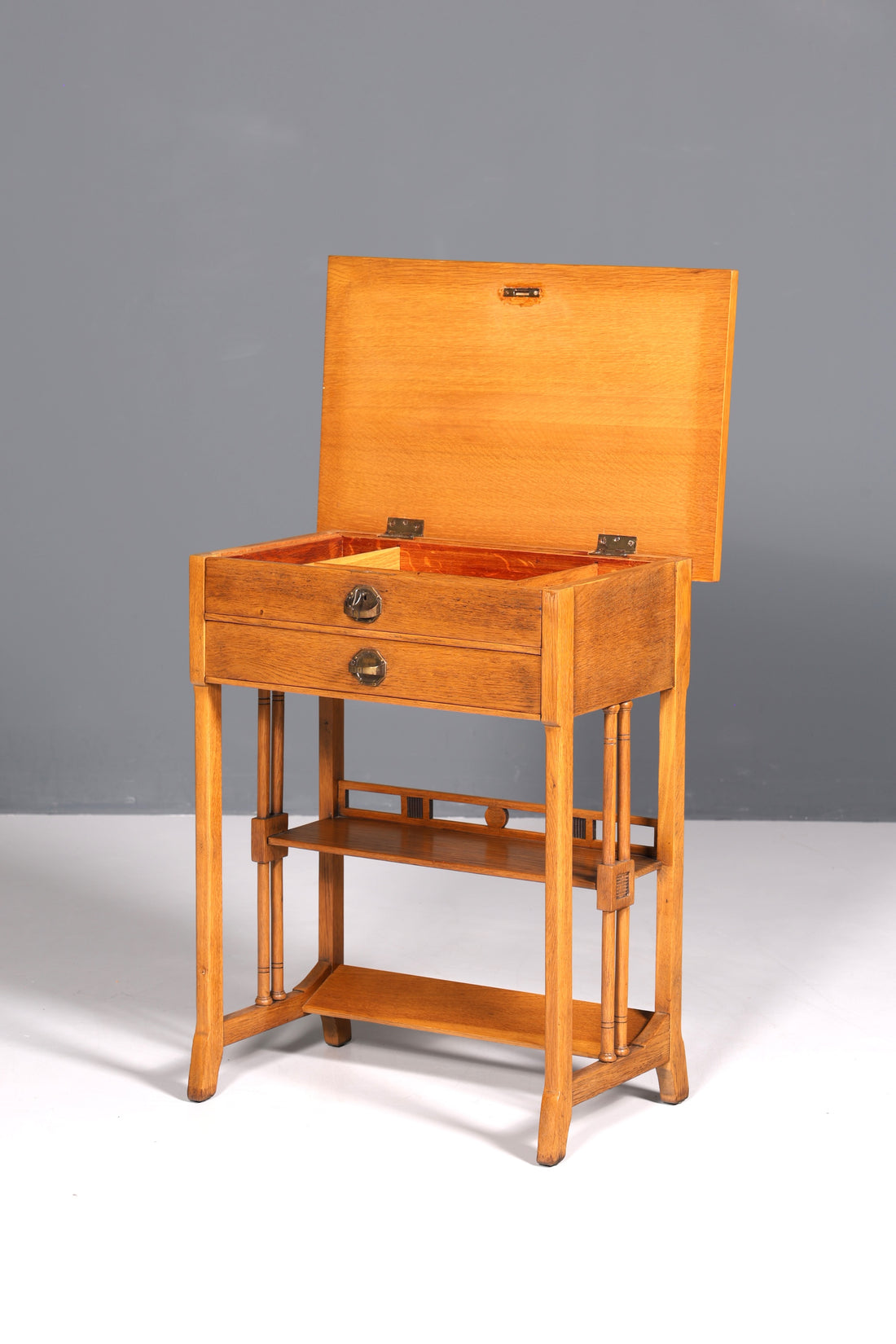 Wunderschöner Jugendstil Nähtisch Antik Beistelltisch um 1910 echt Holz Ablagetisch Kommode