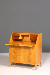 Schlichter Mid Century Sekretär Vintage Schreibmöbel echt Holz Kommode Retro Office Secretary
