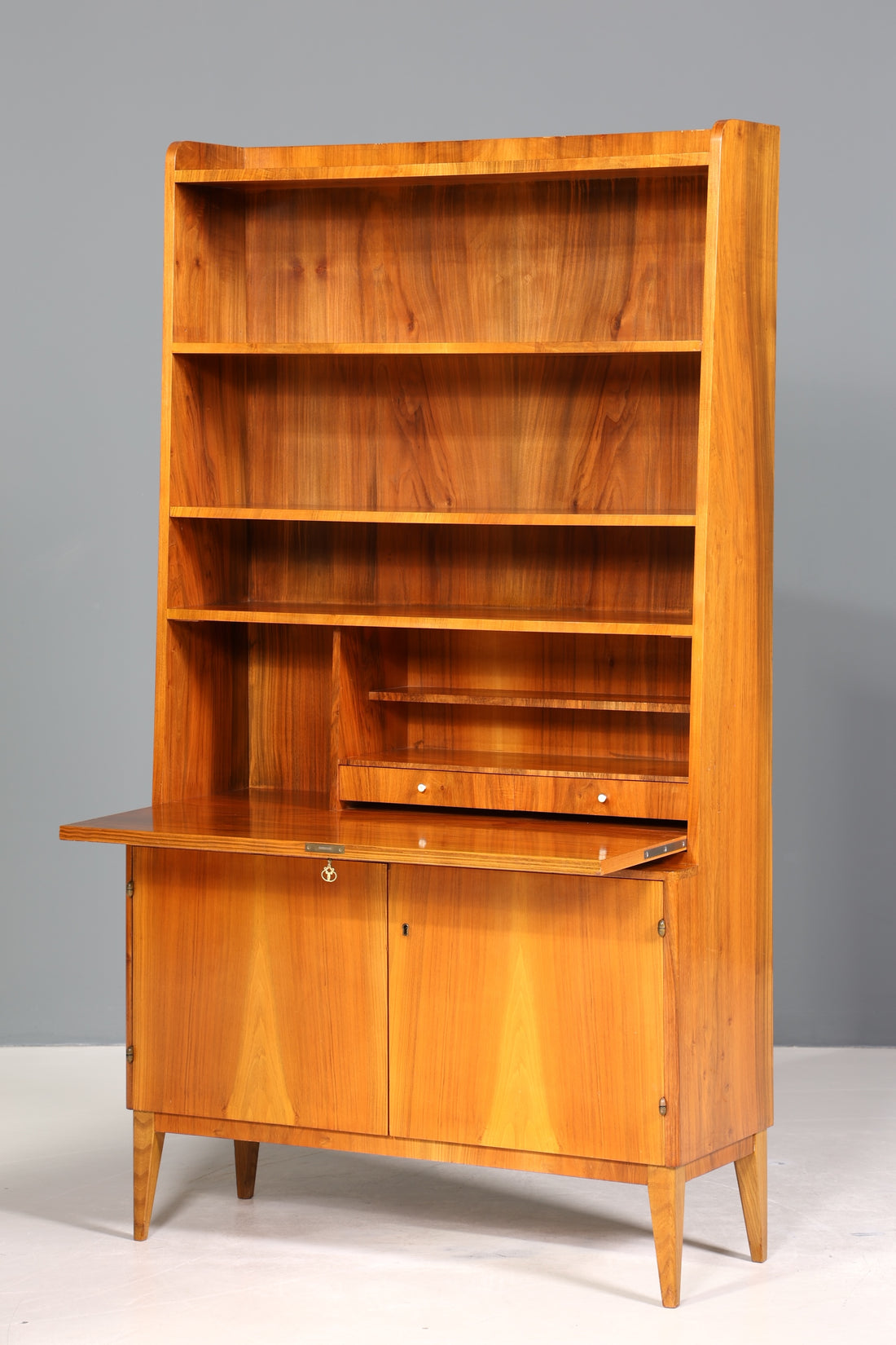 Wunderschöner Mid Century Schrank Sekretär Vintage Bücherregal Retro Highboard Regal 60s