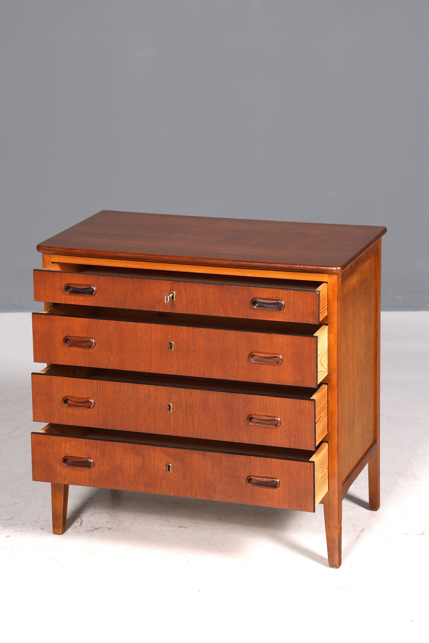 Traumhafte Mid Century Kommode Danish Design Teak Holz Sideboard Vintage Schubladen Kommode