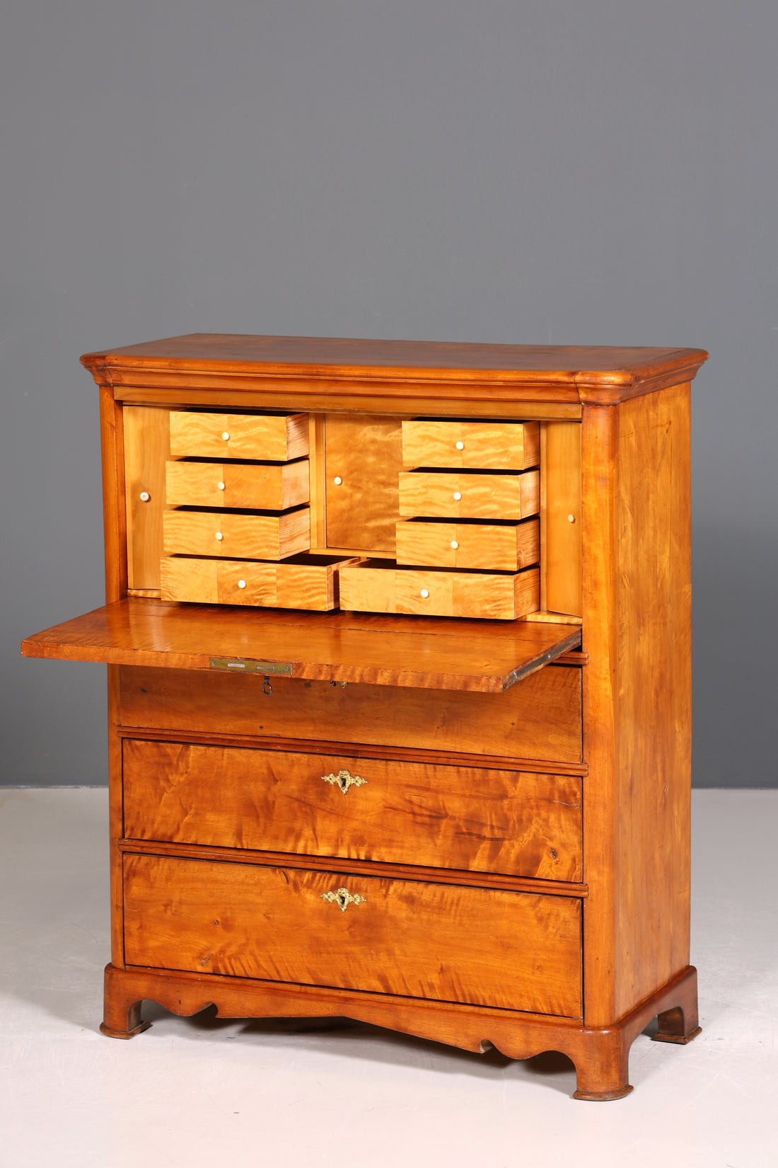 Stilvoller Biedermeier Sekretär Vertiko Louis Philippe  Kommode Schubladenkommode