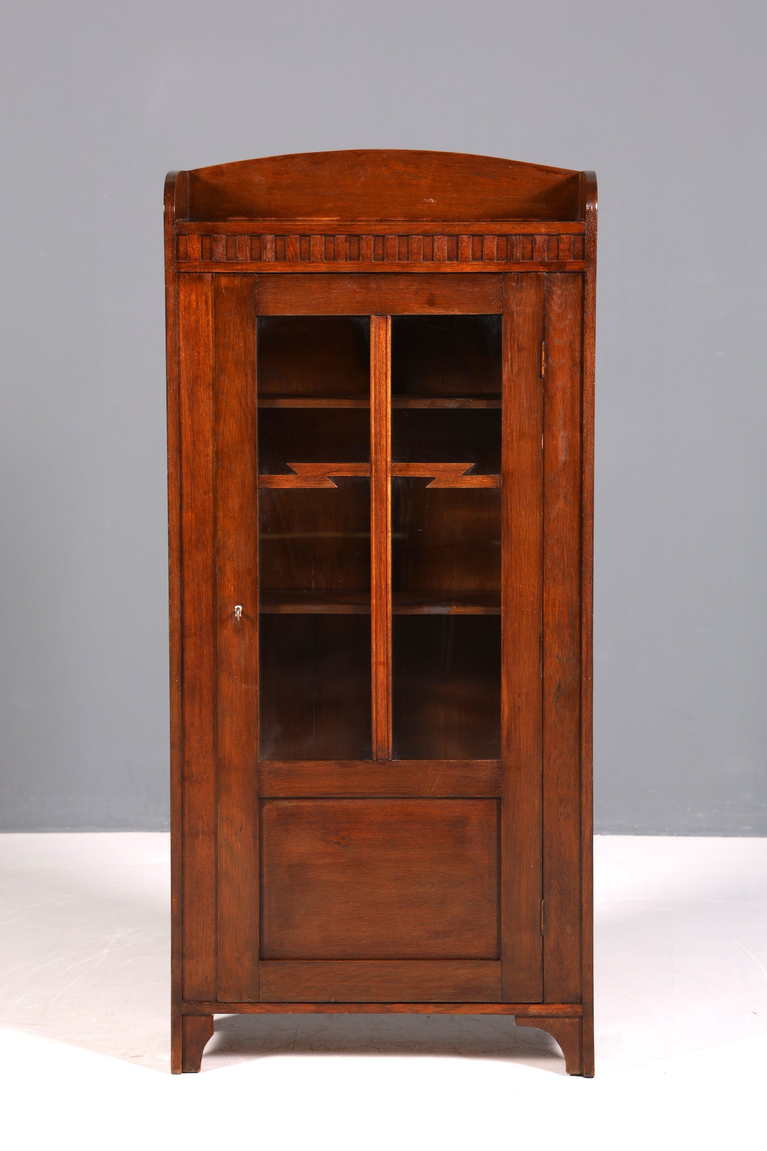 Traumhafte Jugendstil Vitrine Antike Eiche Holz Bücherschrank Antik Schrank Geschirrschrank