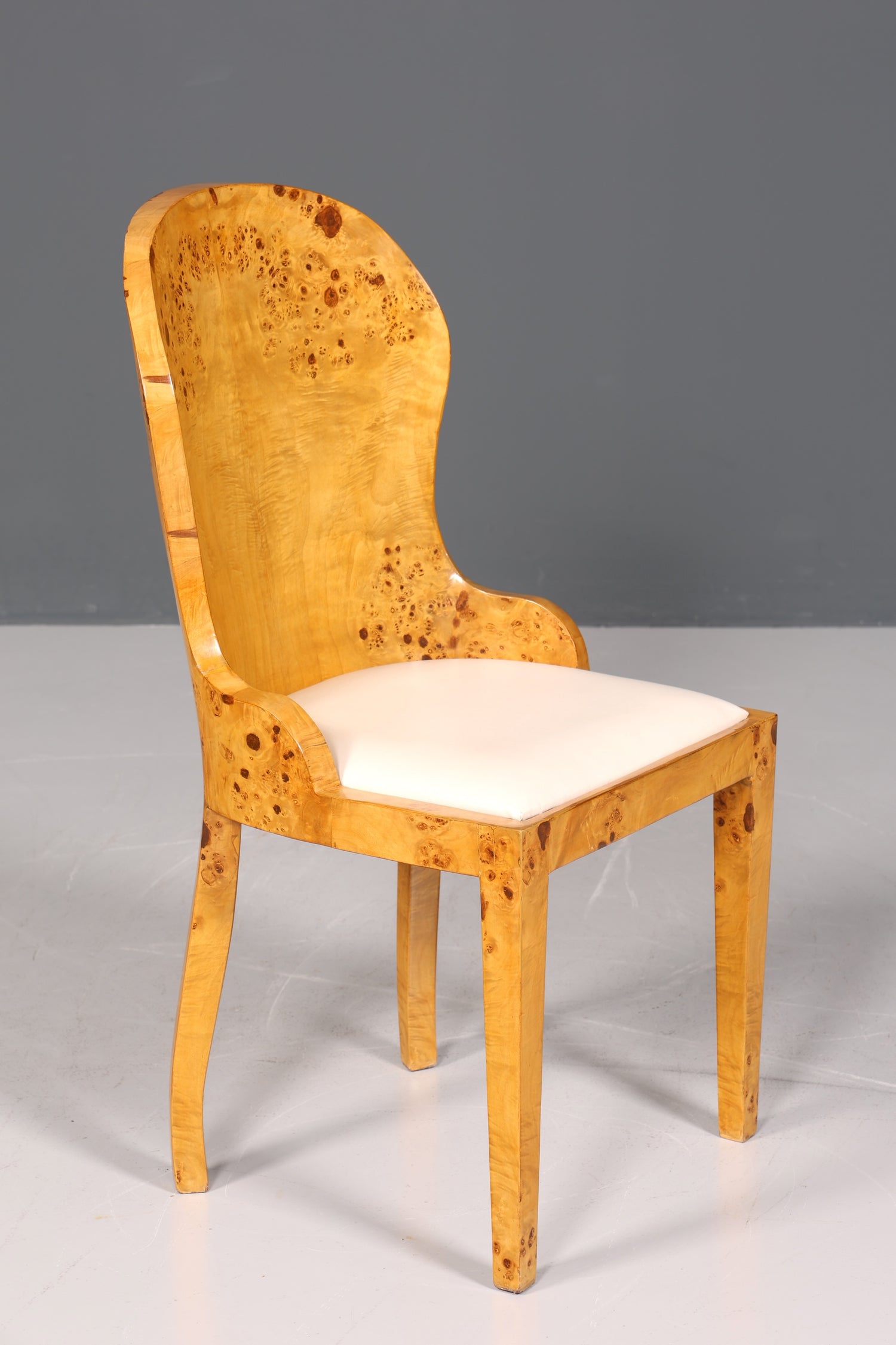 Stilvoller Art Deco Design Stuhl Biedermeier Stil Sekretär Stuhl Birke Esszimmer Stuhl 3 von 4