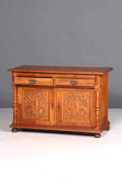 Stilvolles Gründerzeit Sideboard Louis Philippe Eiche Schrank Kommode um 1880