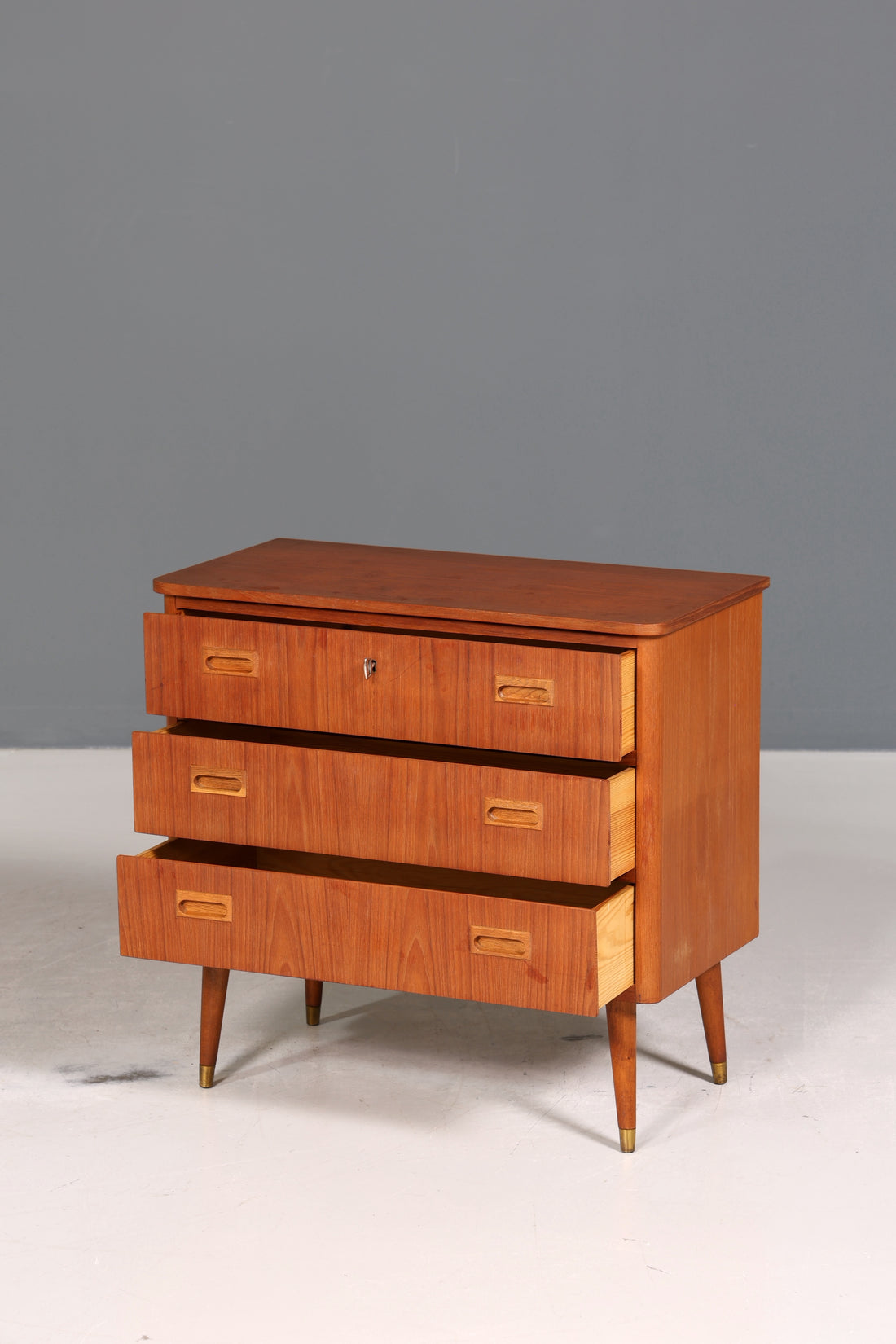 Traumhafte Mid Century Kommode Teak Holz Sideboard Vintage Schubladen Kommode