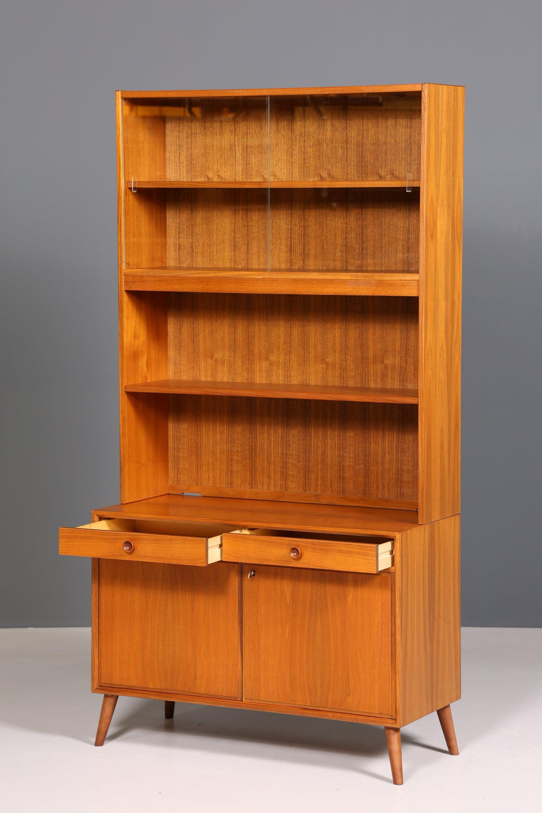 Schlichtes Mid Century Regal Vintage Schrank Retro Vitrine Bücherregal 60s