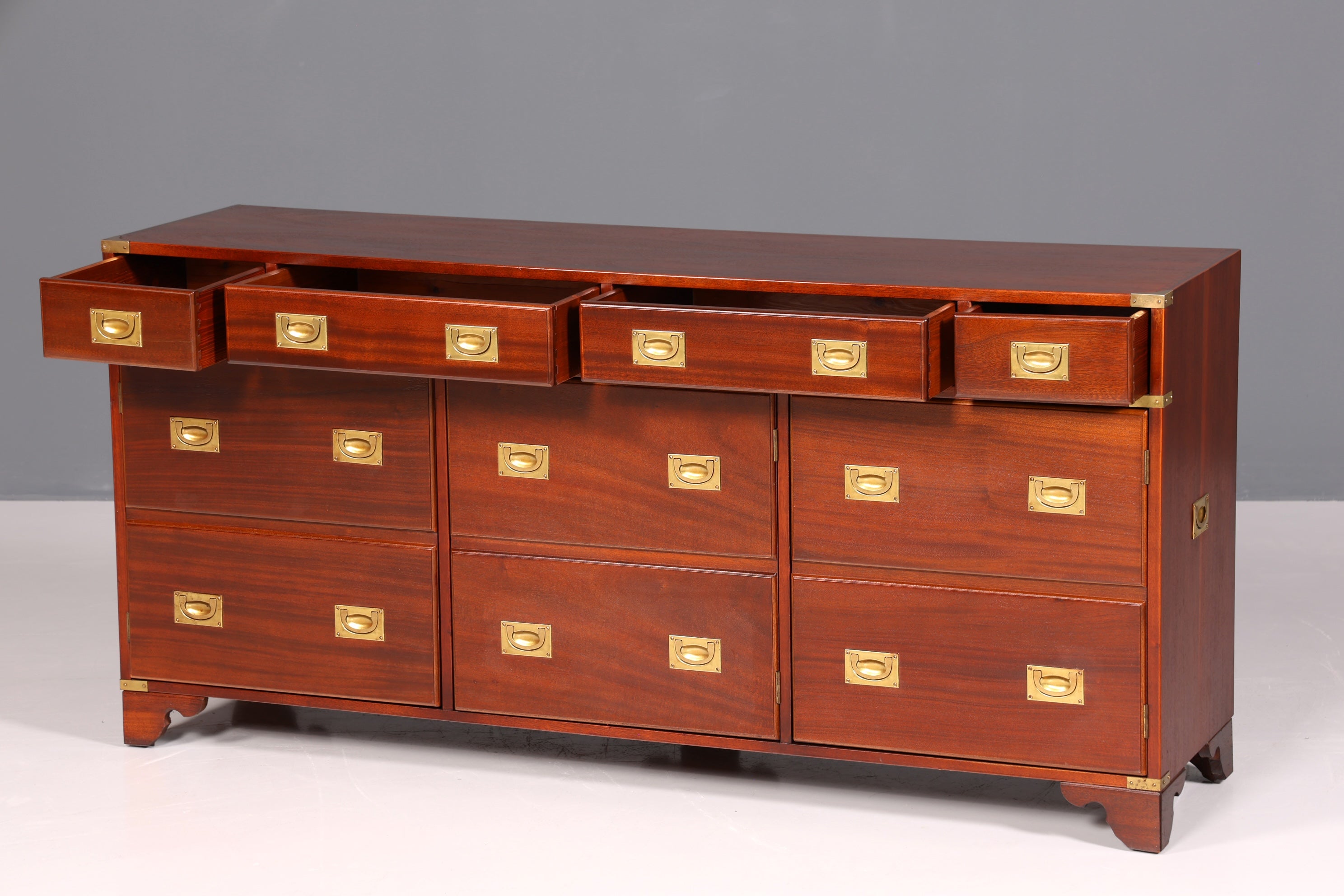 Beeindruckendes Maritim Sideboard Englische Schiffs Kommode Englisch Antik Schrank Military Chest