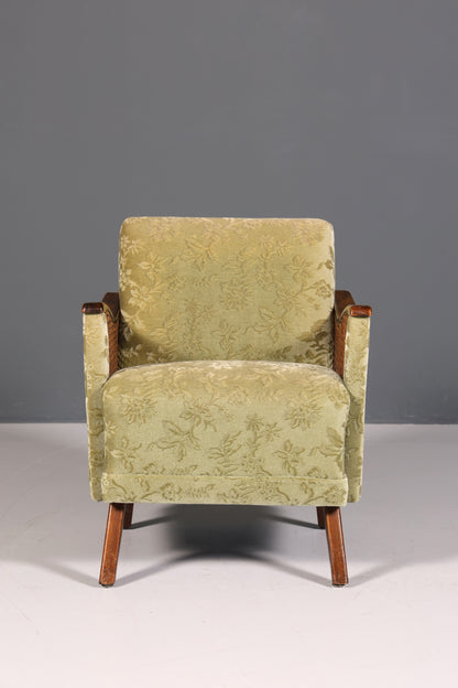 Wunderschöner Chippendale Sessel Antik Stil Wiener Geflecht Relax Sessel Vintage Samt Stoff 1 von 2