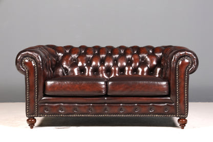Wunderschönes Original Chesterfield Sofa 2-Sitzer Couch England Polstersofa