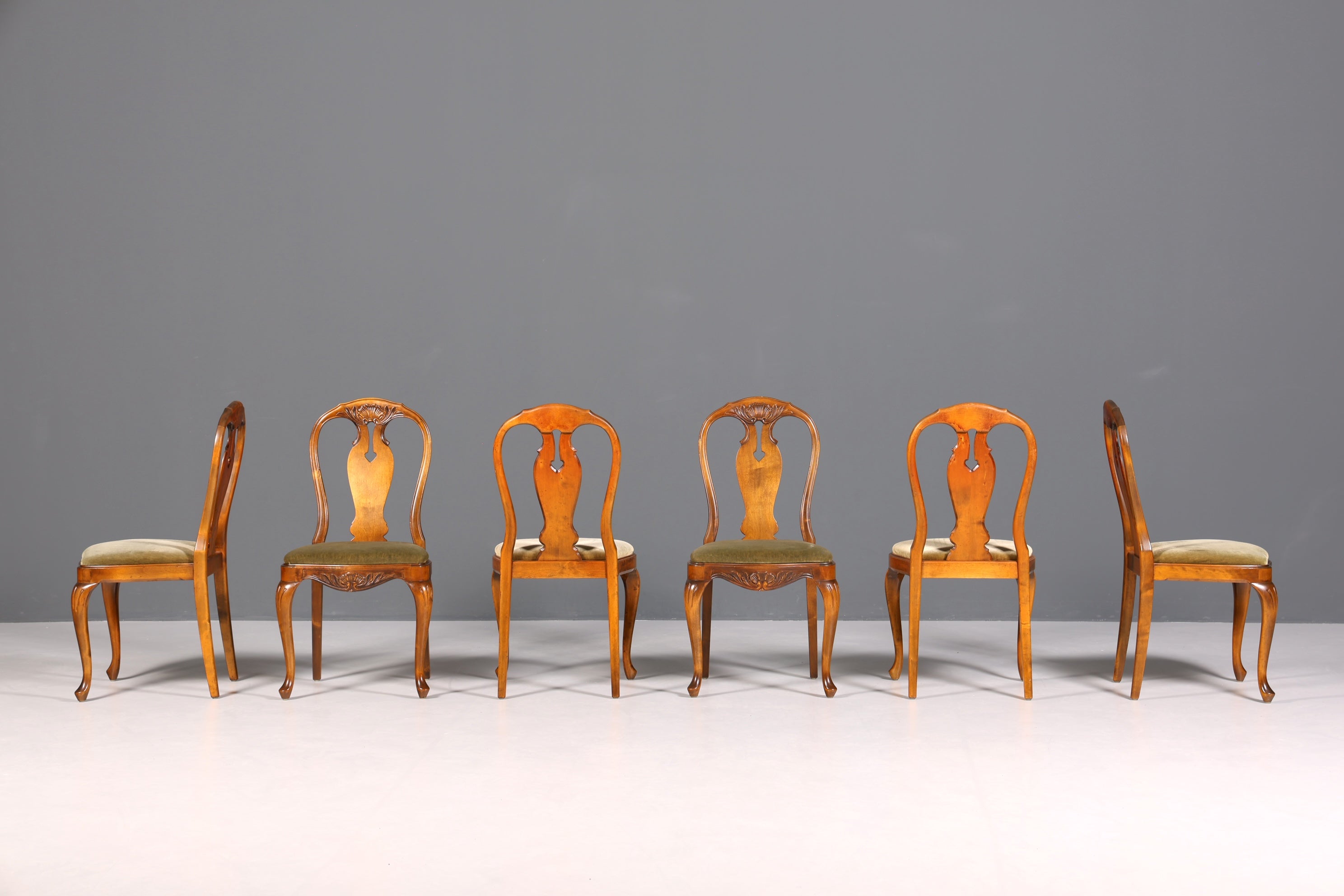 6x Wunderschöne Chippendale Stühle Barock Stil Stuhlset Polsterstuhl Set Küchenstühle Esszimmer Stühle