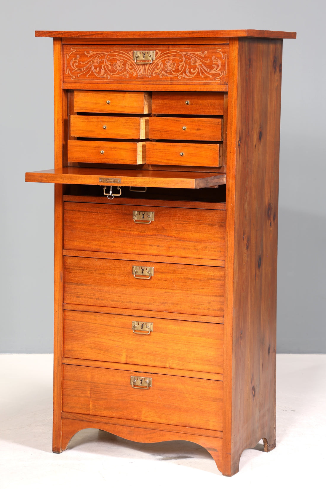 Stilvoller Jugendstil Sekretär Gründerzeit Vertiko Antik Kommode um 1900