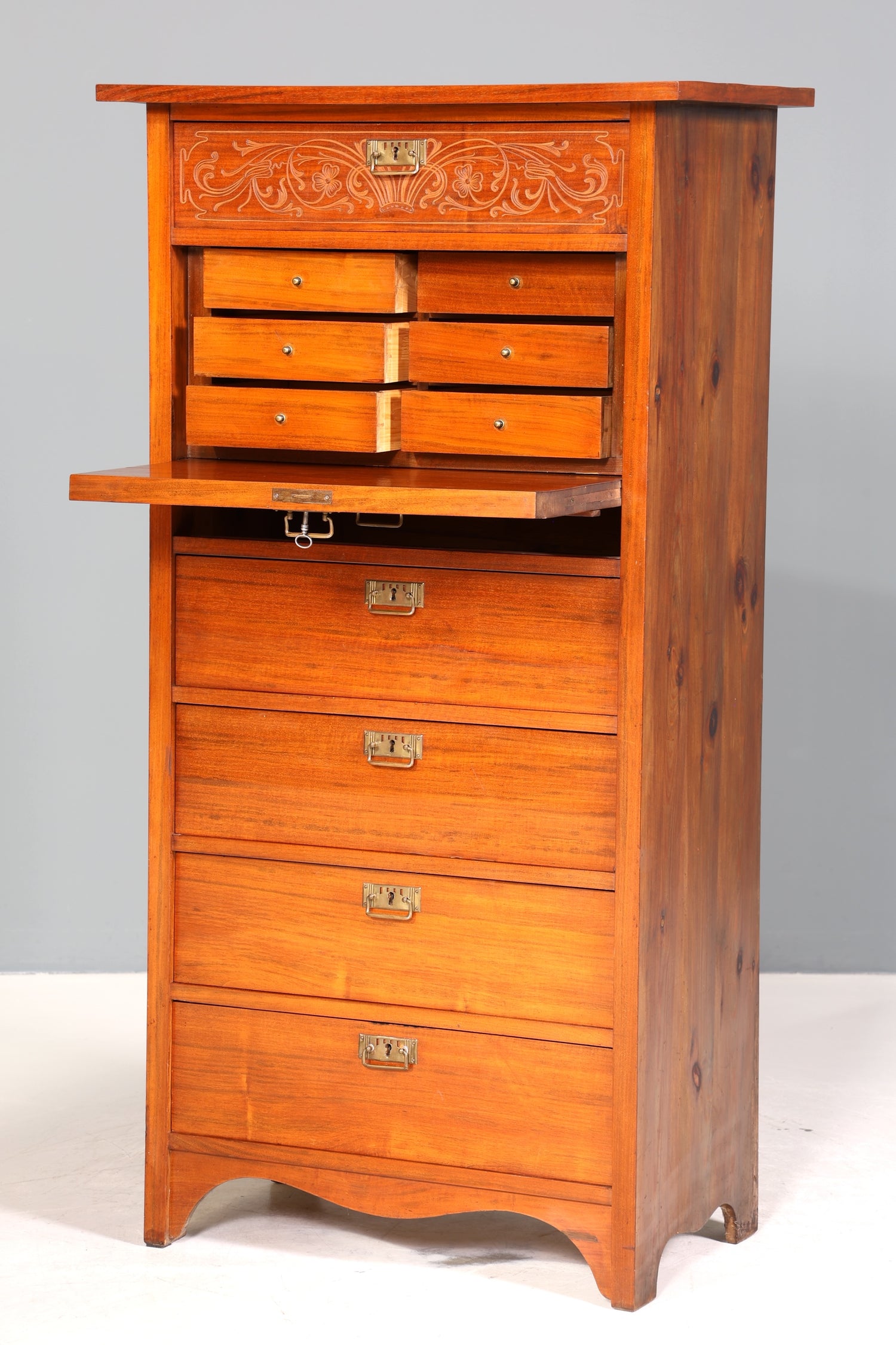 Stilvoller Jugendstil Sekretär Gründerzeit Vertiko Antik Kommode um 1900