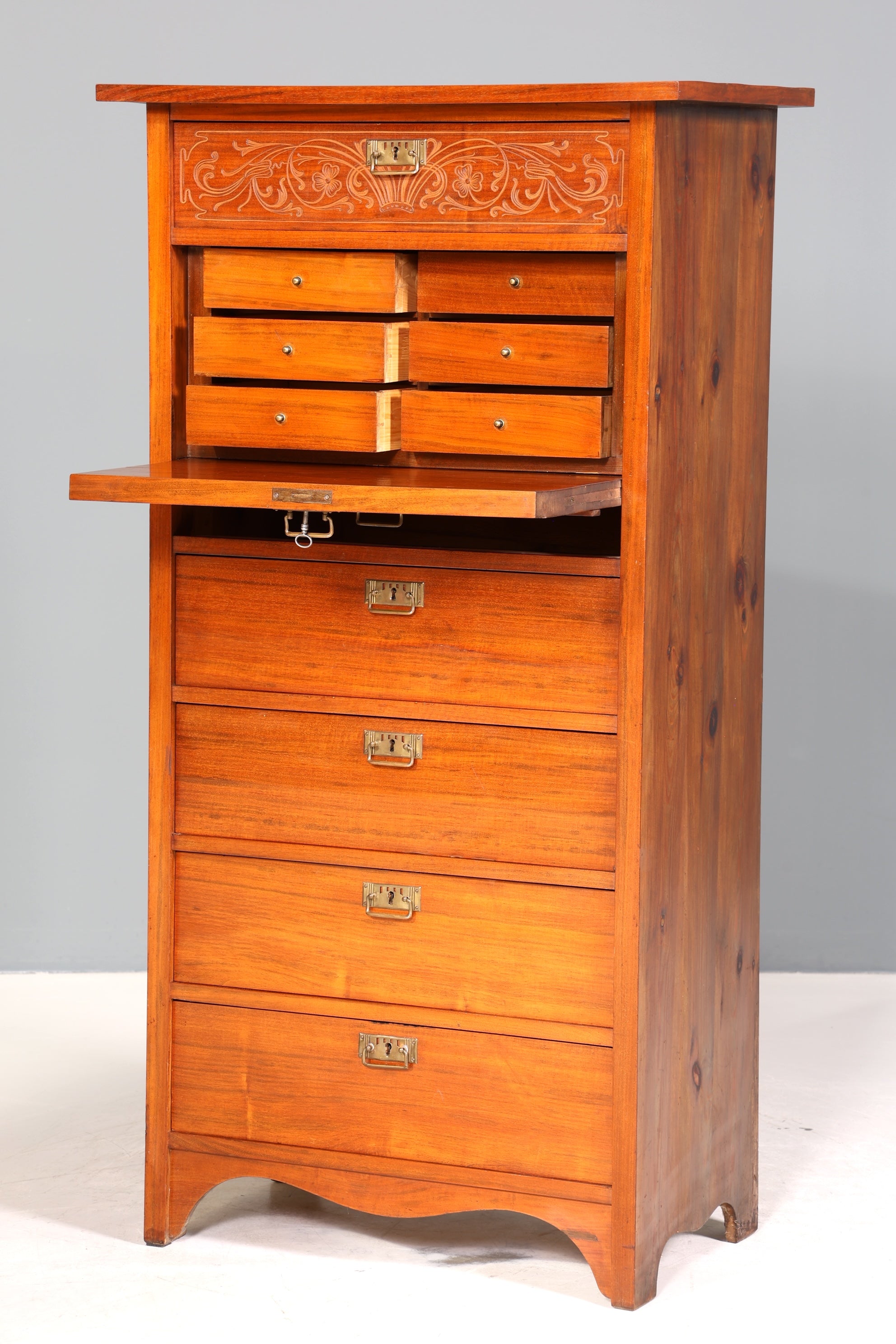 Stilvoller Jugendstil Sekretär Gründerzeit Vertiko Antik Kommode um 1900