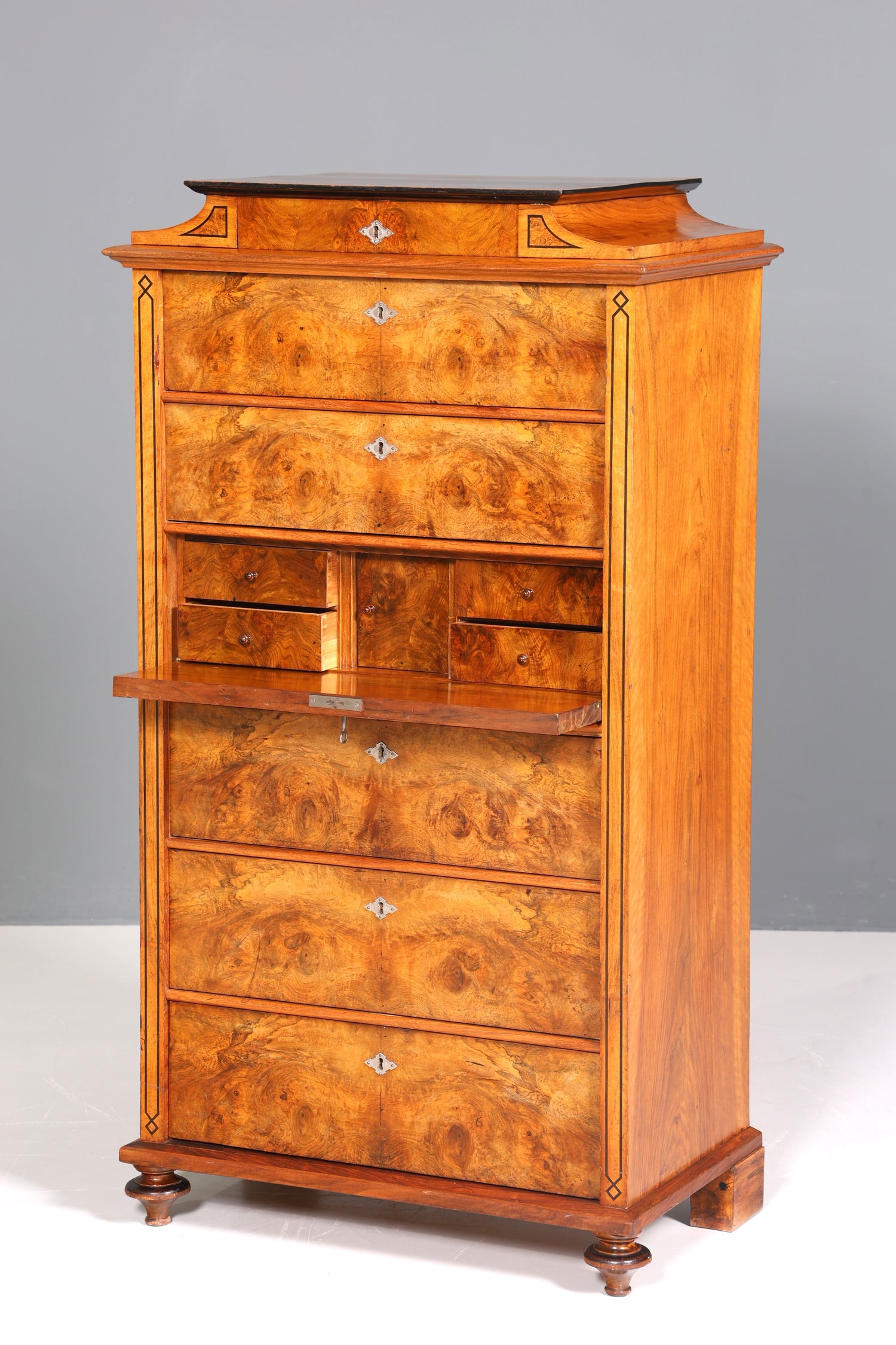 Traumhafter Louis Philippe Sekretär um 1880 Gründerzeit Chiffoniere Vertiko Schrank Semainier