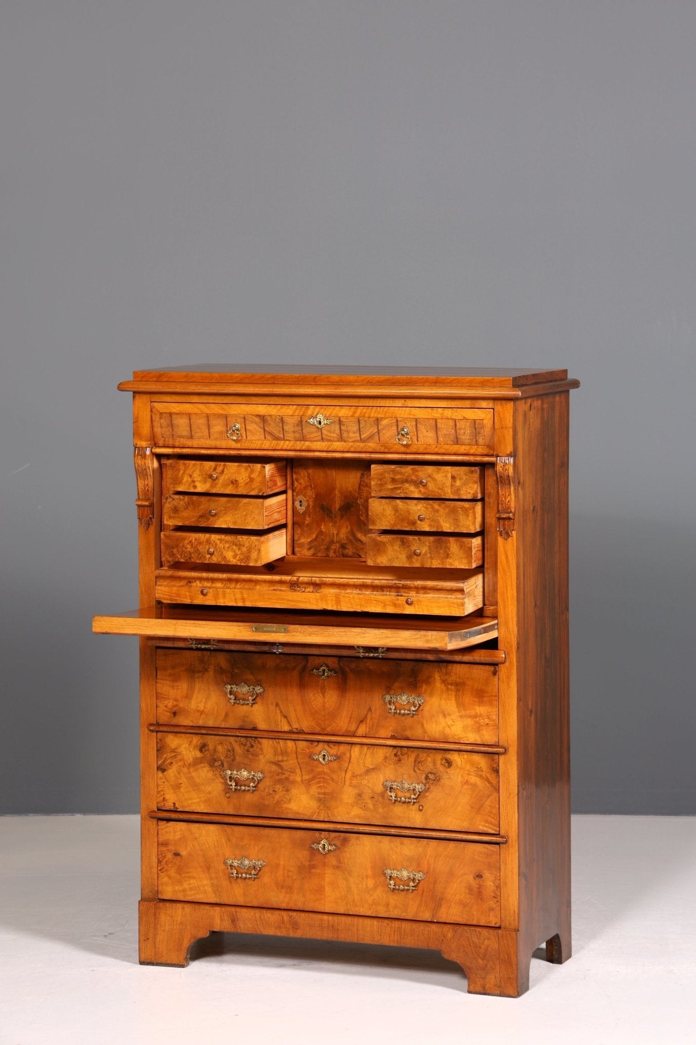 Wunderschöner Gründerzeit Sekretär Vertiko Highboard Louis Philippe Kommode um 1880