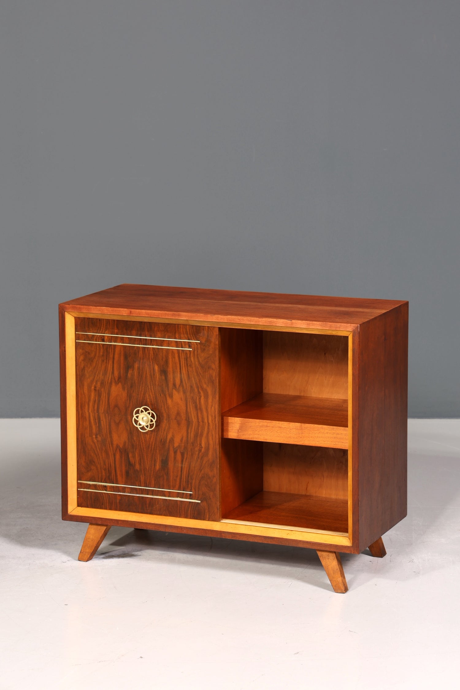 Wunderschönes Mid Century Sideboard Vintage Vitrine Schiebetür Kommode Bar Schrank 60s