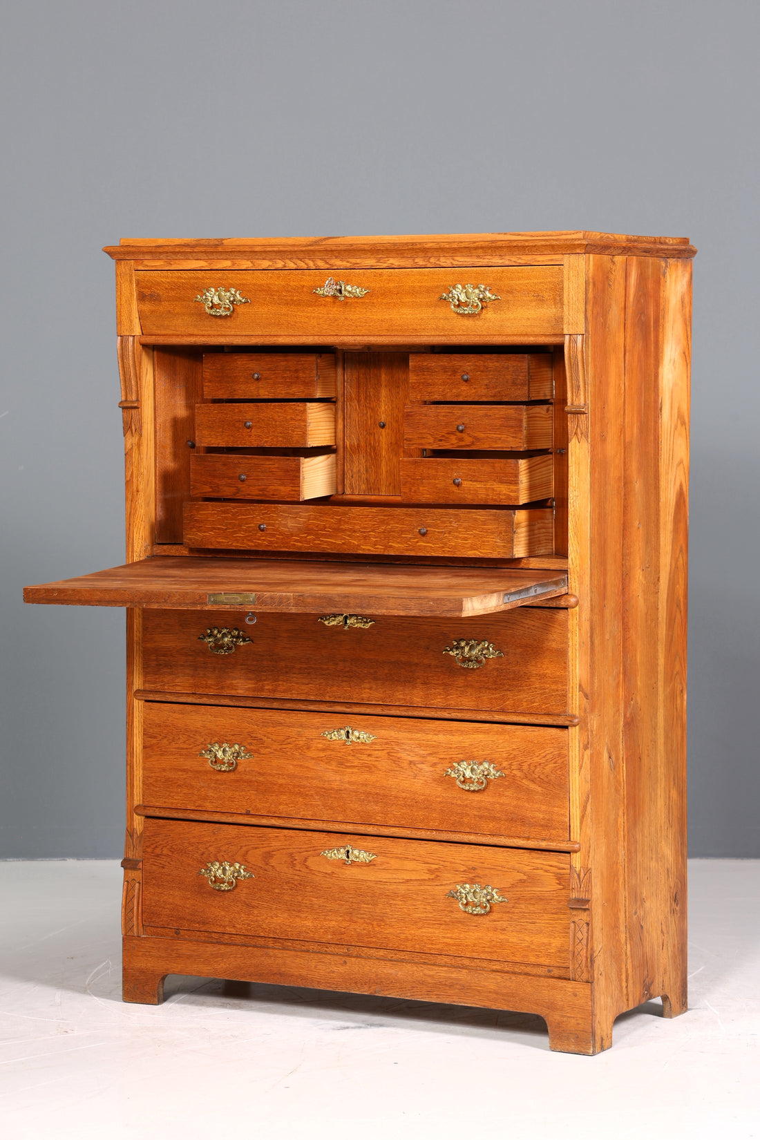 Edler Louis Philippe Sekretär um 1880 Gründerzeit Antik Schrank Chiffoniere Highboard