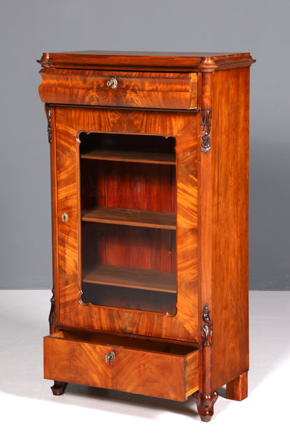 Traumhafte Louis Philippe Vitrine Antik Biedermeier Schrank echt Holz Geschirrschrank um 1880