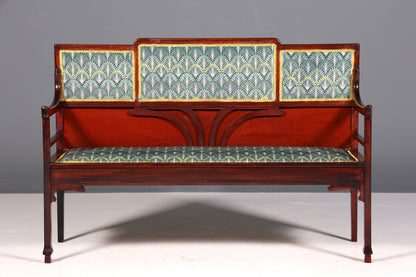 Wunderschöne Jugendstil Sitzbank Antik Bank Holz Sofa Polsterbank Holzbank
