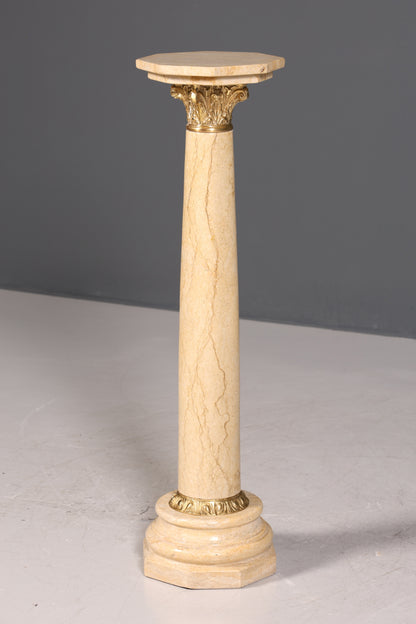 Wunderschöne Barock Stil Säule Louis XV Marmor Blumensäule Naturstein Beige Sockel Ablage 2 von 2