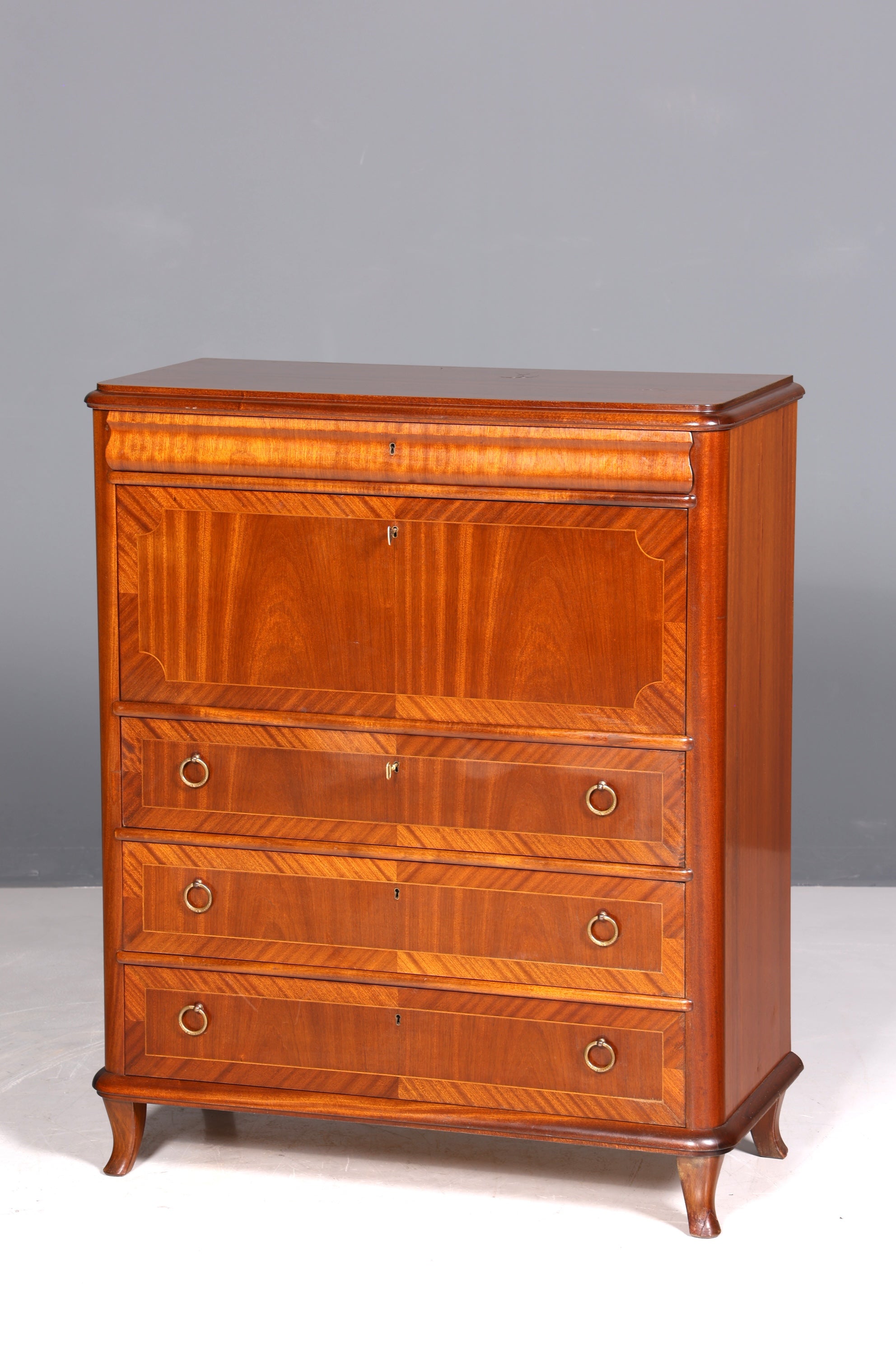 Wunderschöner Sekretär im Antik Stil Büro Kommode Art Deco Stil 50s Vertiko Schreibkommode Kommode