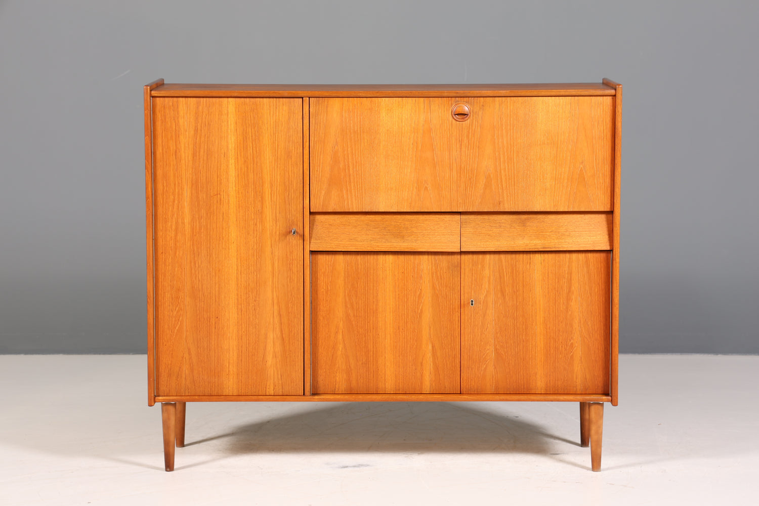 Wunderschönes Mid Century Highboard echt Holz Bar Schrank Büro Kommode 60er Jahre