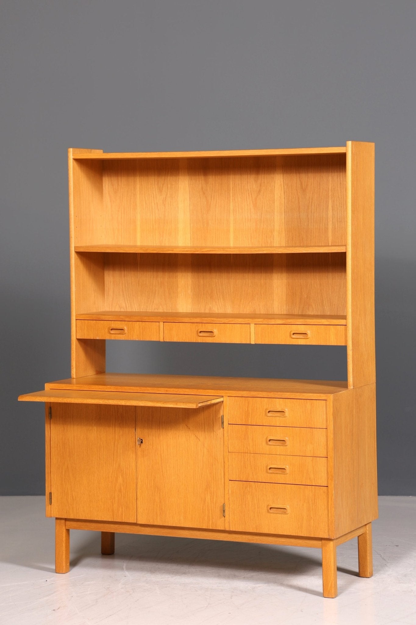 Stilvolles Mid Century Regal Danish Design Sekretär echt Holz Schrank Vintage Kommode